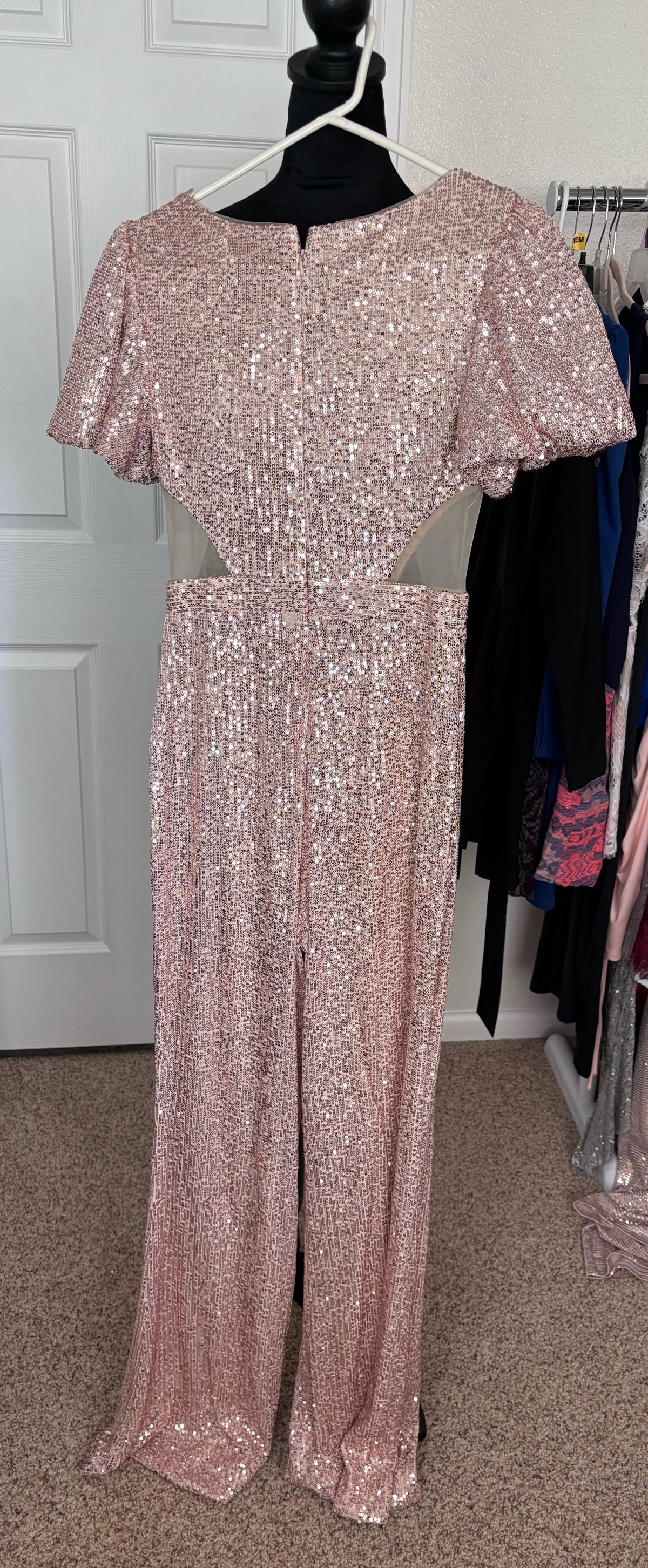 Style 11278 Mac Duggal Size 4 Nightclub Pink Formal Jumpsuit on Queenly