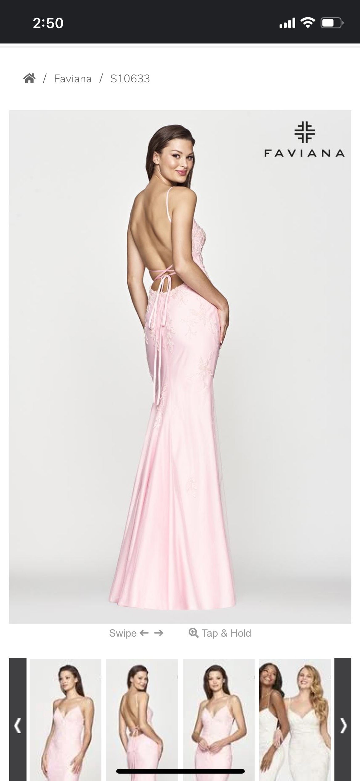 Style S10633 Faviana Size 2 Prom Plunge Pink Dress With Train on Queenly