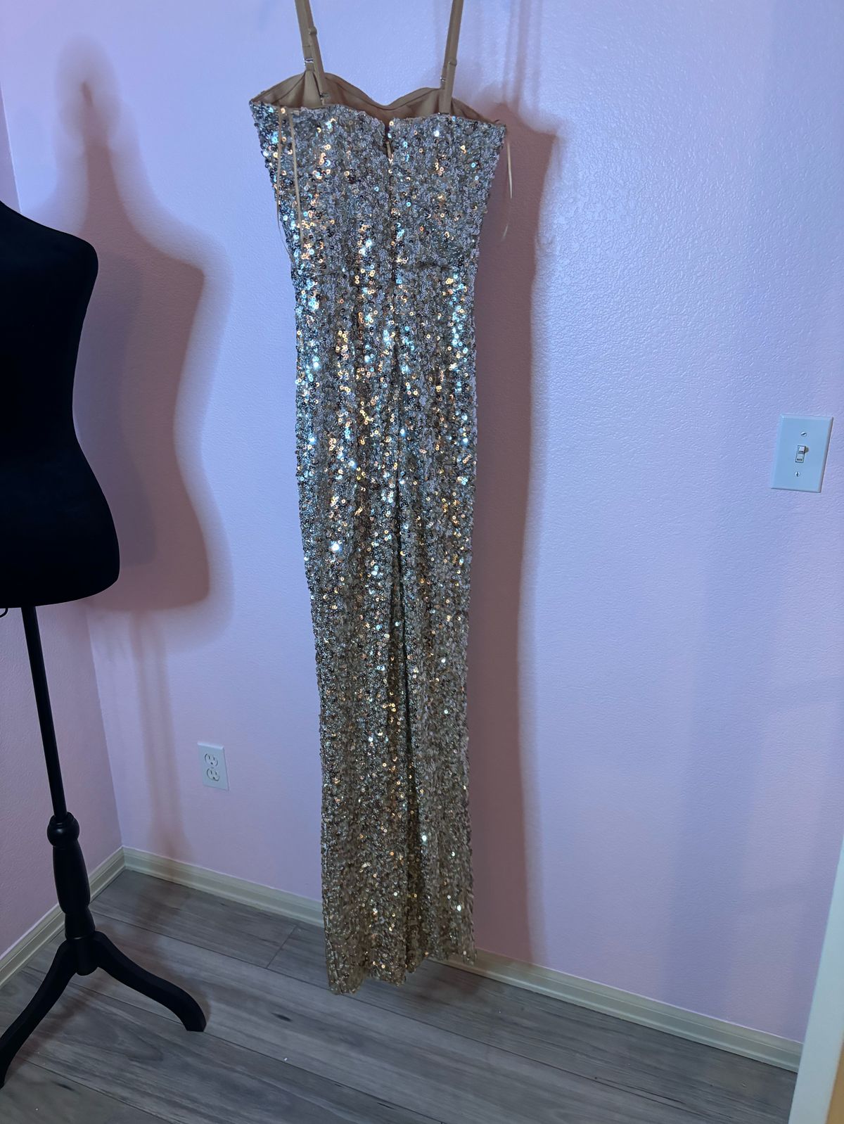 Dress The Population Size S Gold Formal Jumpsuit on Queenly