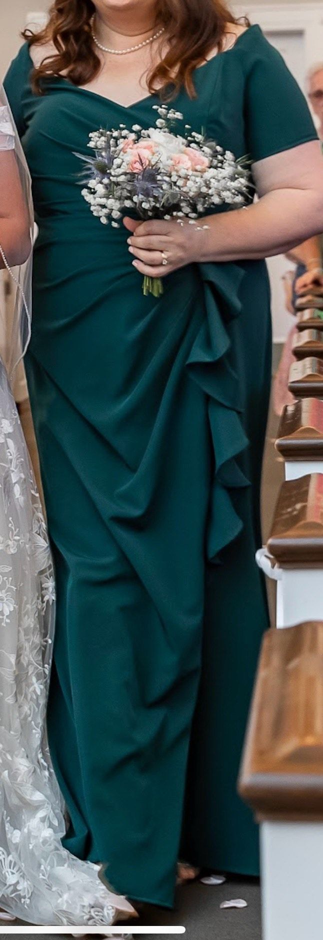 Style 72424 MGNY Madeline Gardner New York Plus Size 18 Off The Shoulder Green A-line Dress on Queenly