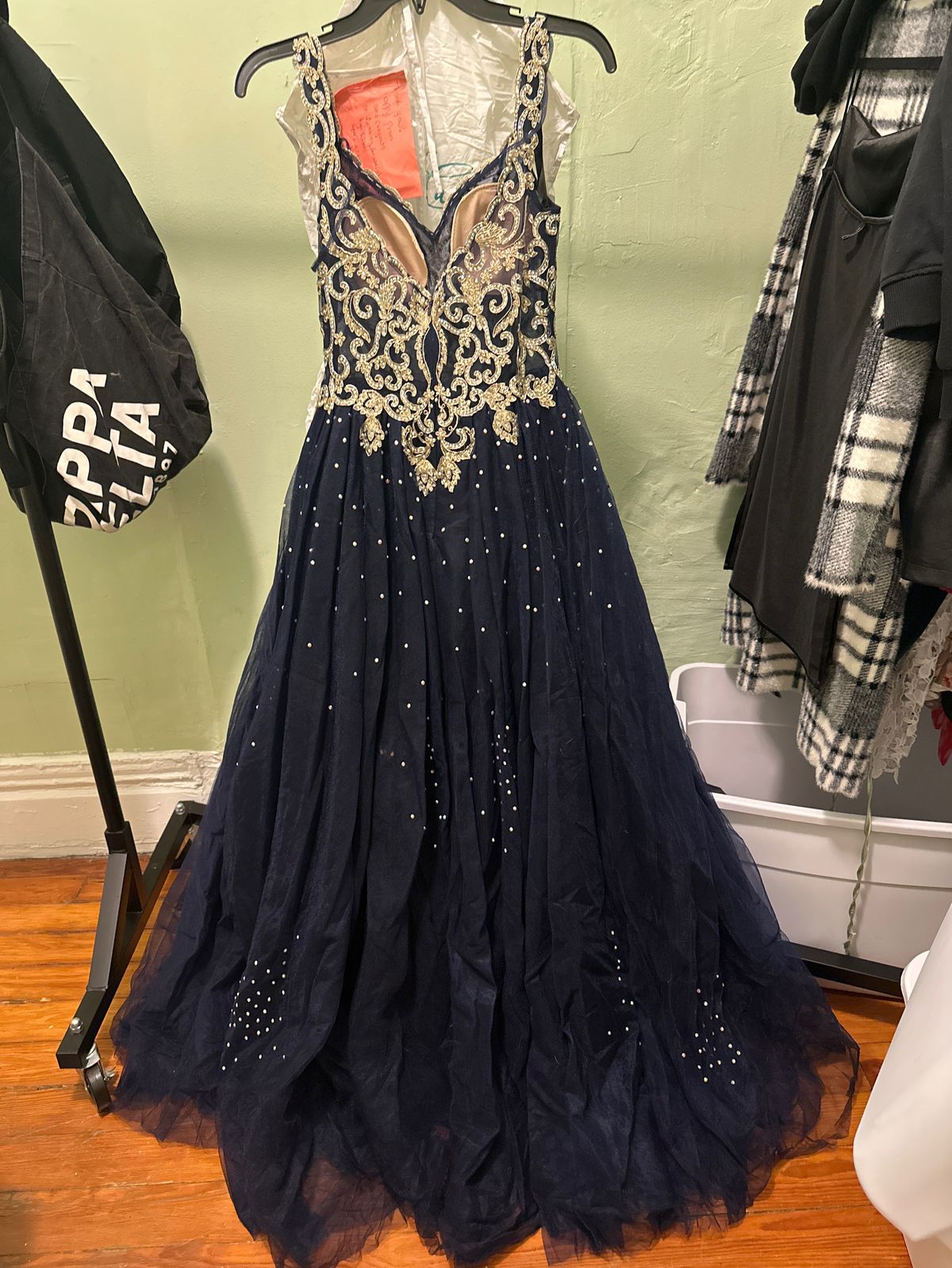 Jovani Size 6 Prom Plunge Blue Ball Gown on Queenly