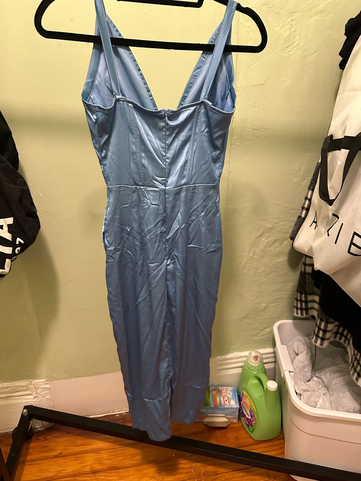 Size XS Prom Plunge Blue Side Slit Dress on Queenly