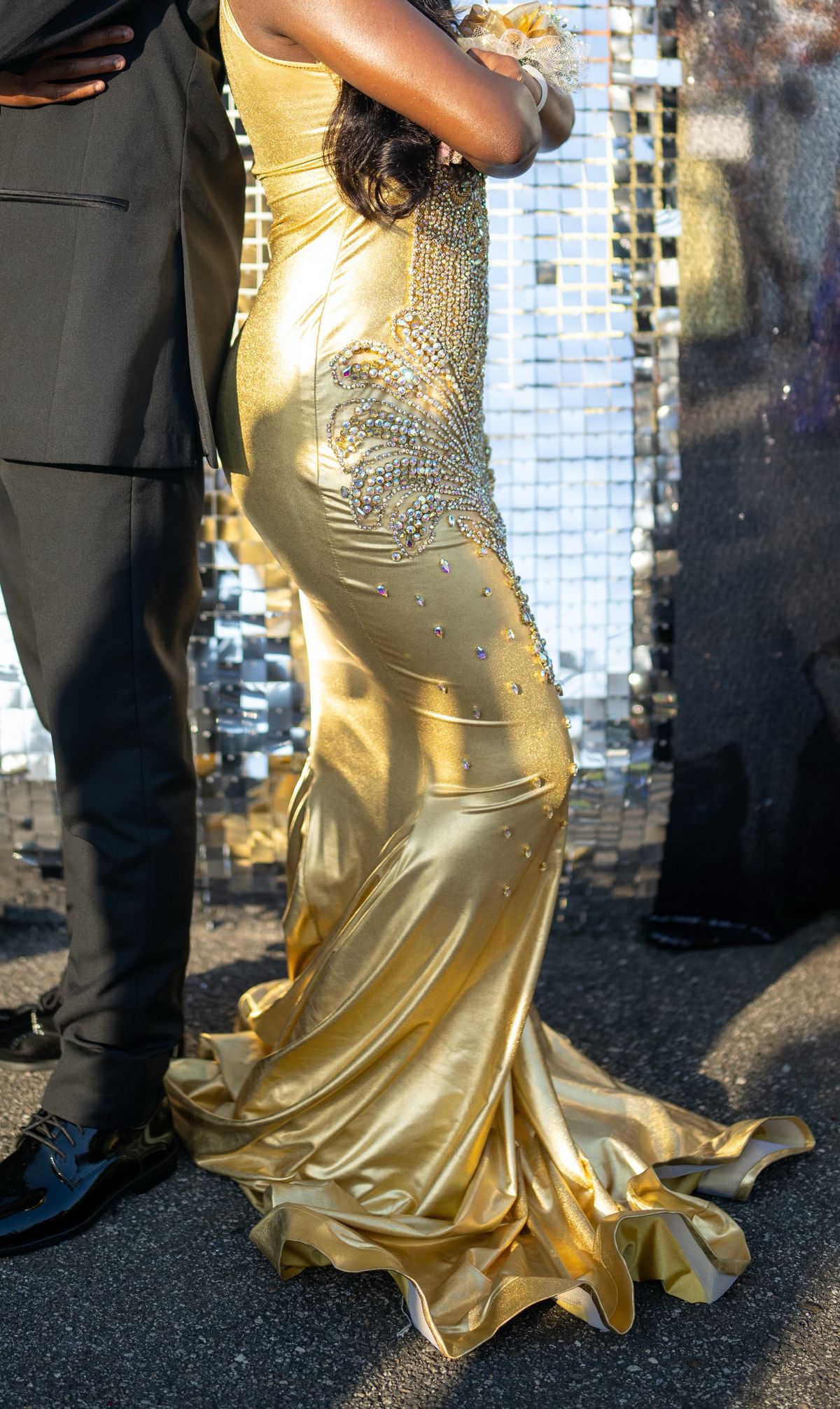 Size S Prom Gold Mermaid Dress on Queenly