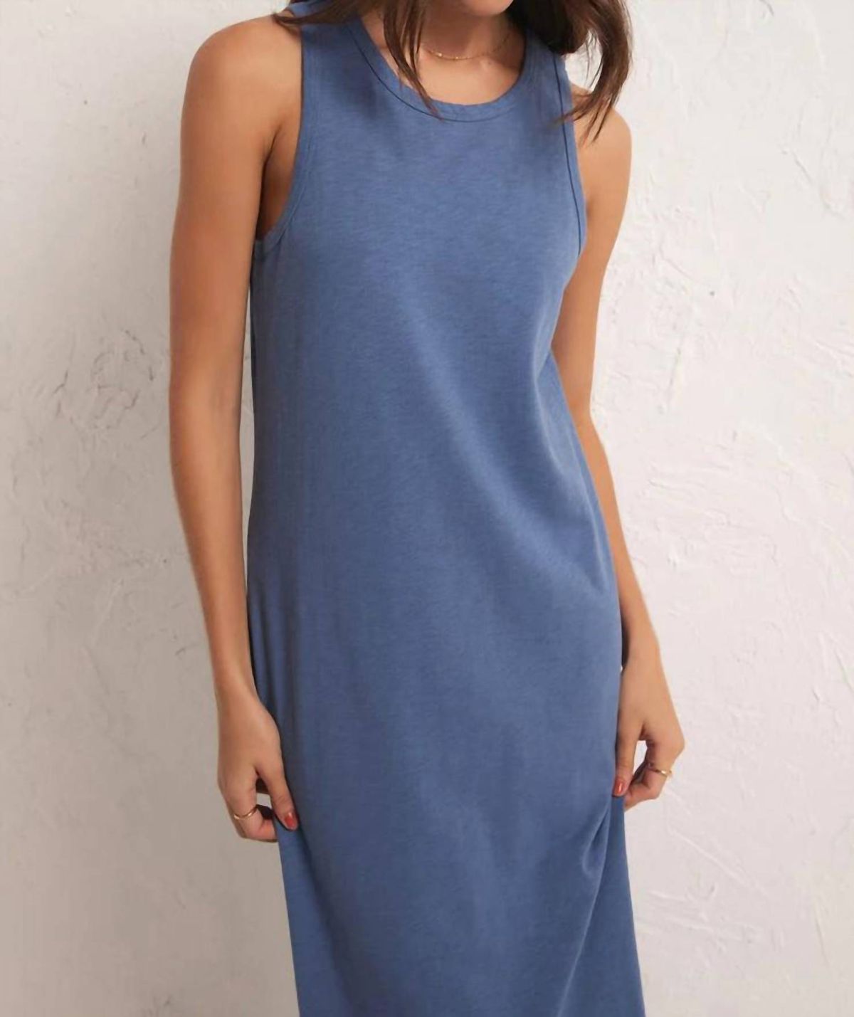 Style 1-1851403787-74 Z Supply Size S High Neck Blue Cocktail Dress on Queenly