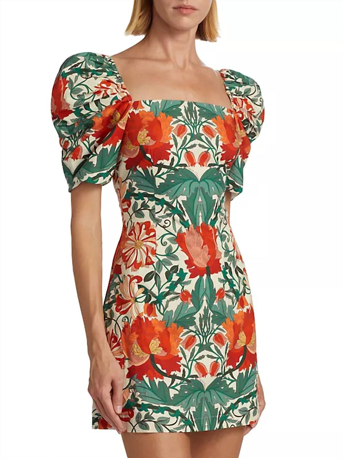 Style 1-1882049001-70 Cara Cara Size XS High Neck Floral Green Cocktail Dress on Queenly