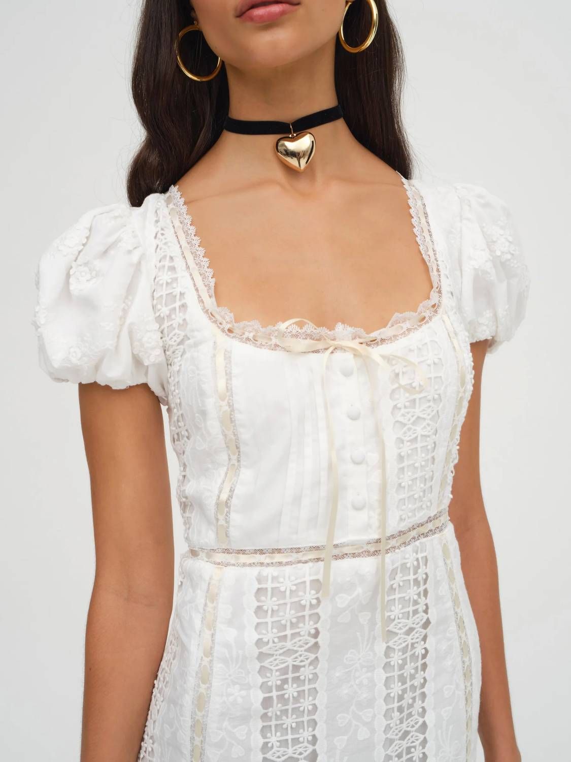 Style 1-2030132198-149 for Love & Lemons Size L Lace White Cocktail Dress on Queenly