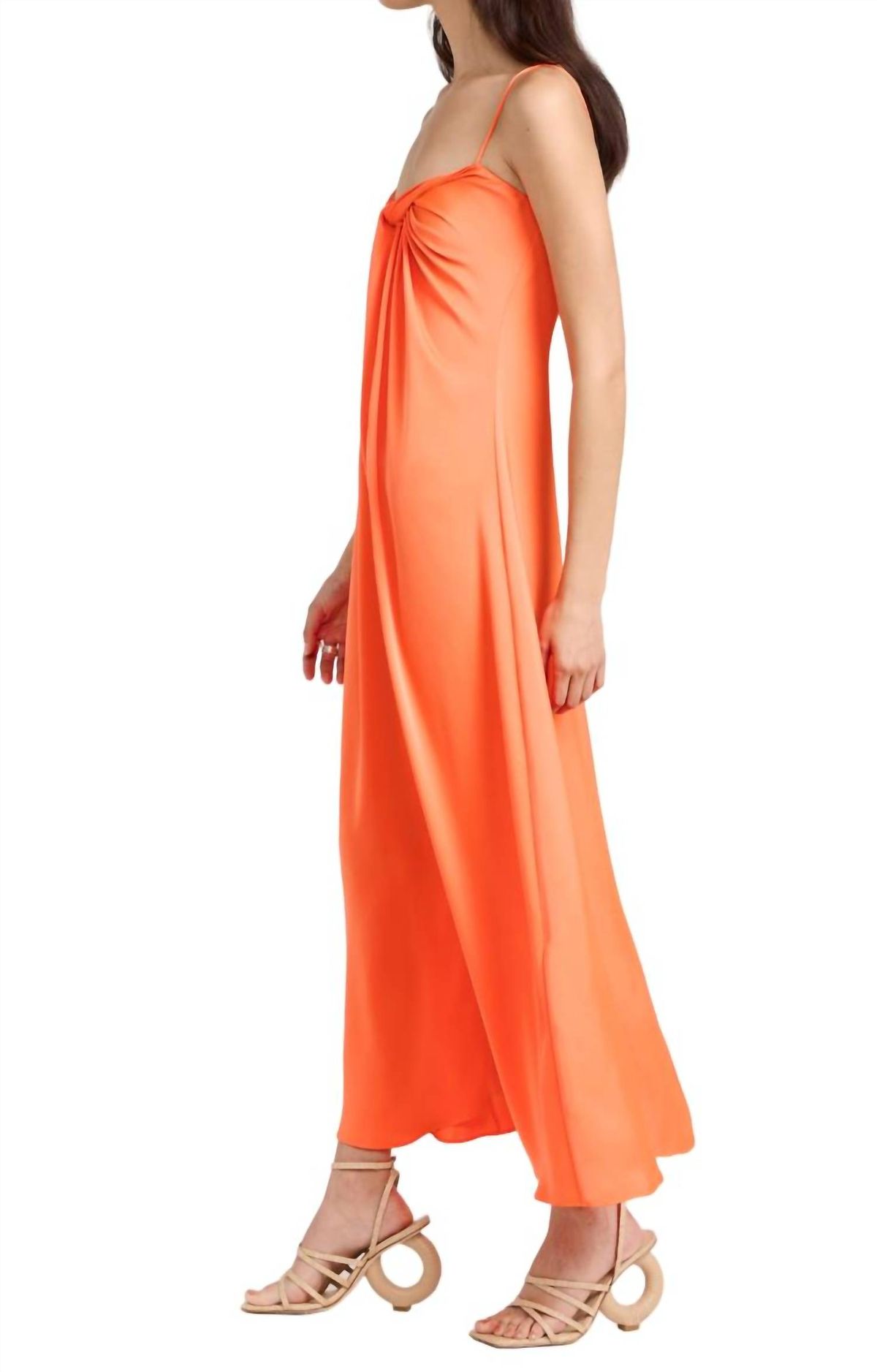 Style 1-2236085276-5 Rosetta Getty Size 0 Pageant Orange Floor Length Maxi on Queenly