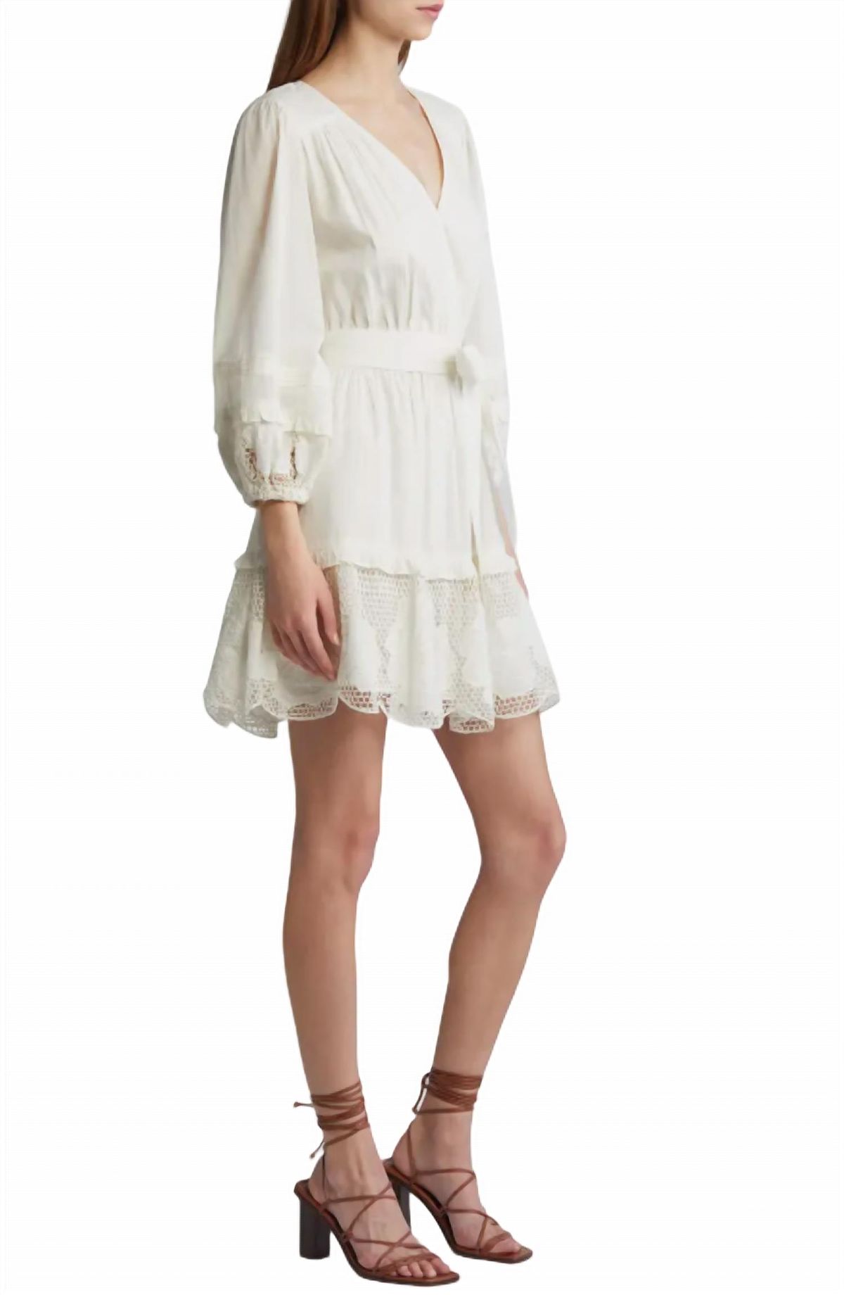 Style 1-2316051439-149 Cleobella Size L Long Sleeve White Cocktail Dress on Queenly