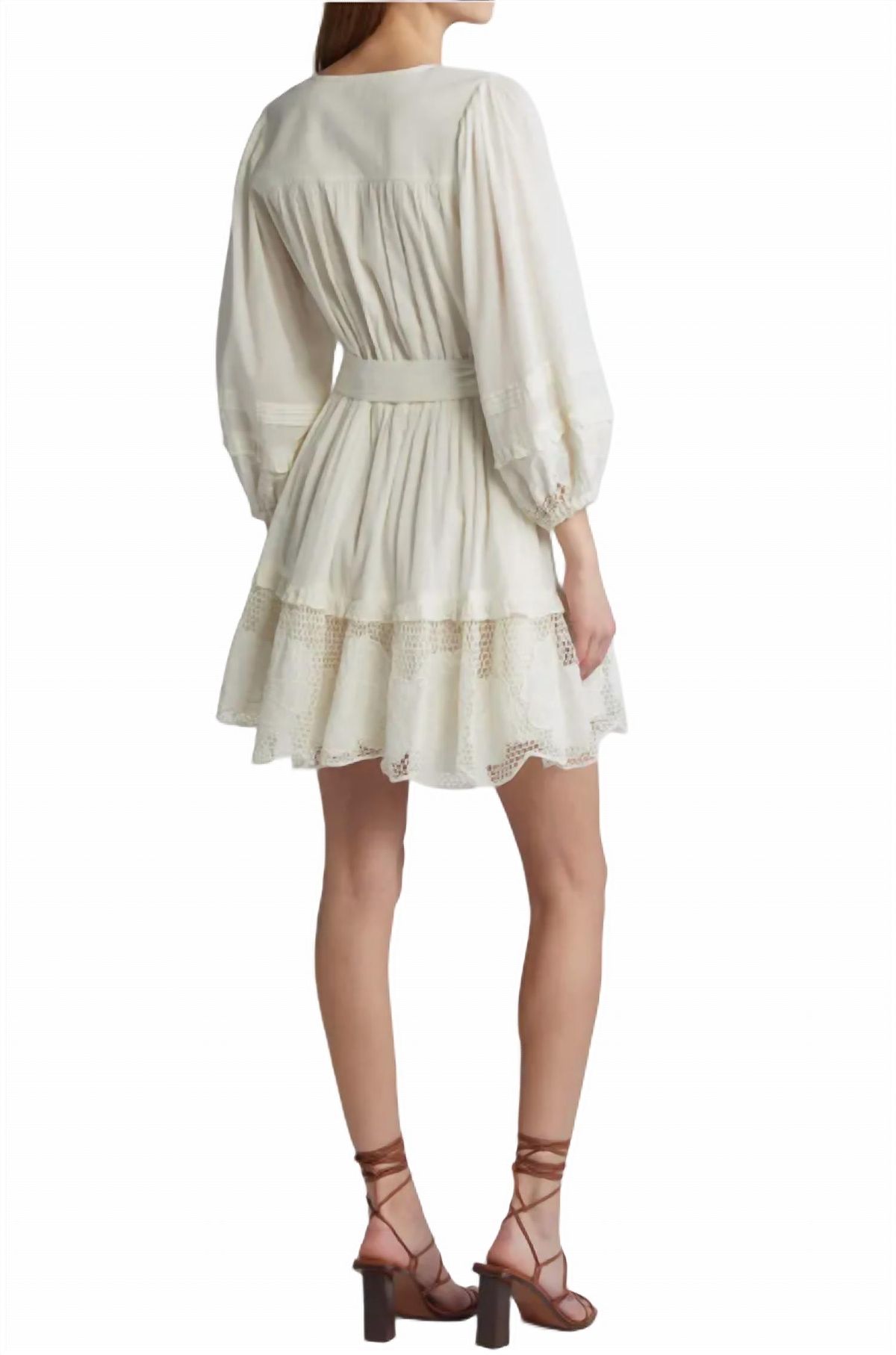 Style 1-2316051439-149 Cleobella Size L Long Sleeve White Cocktail Dress on Queenly