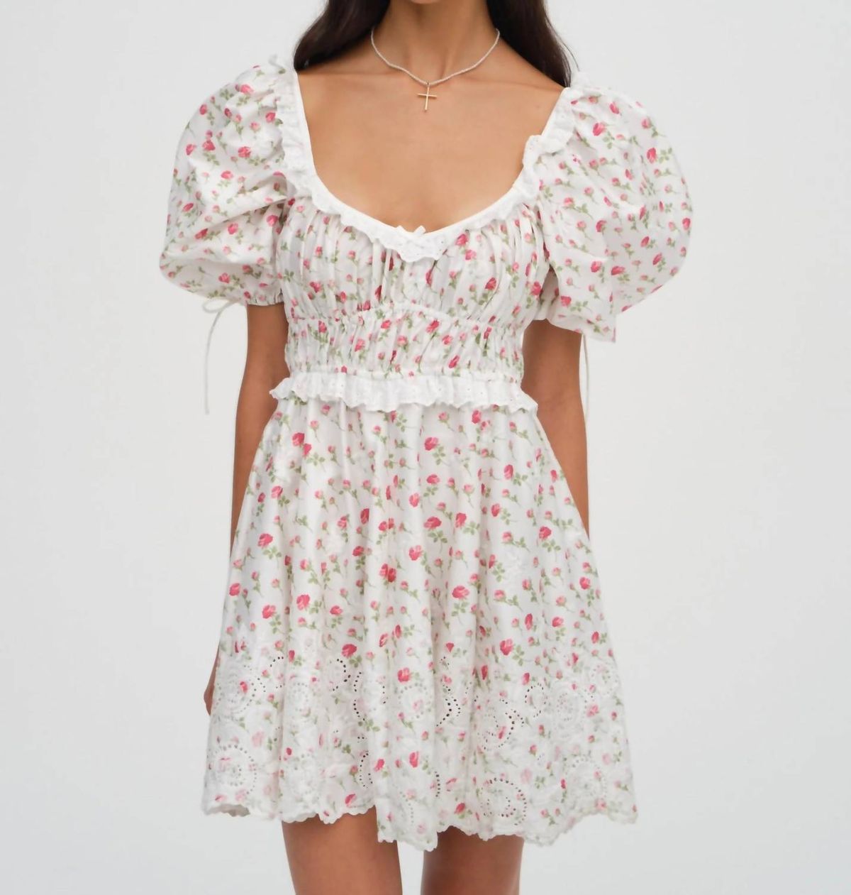 Style 1-2712662451-74 for Love & Lemons Size S White Cocktail Dress on Queenly