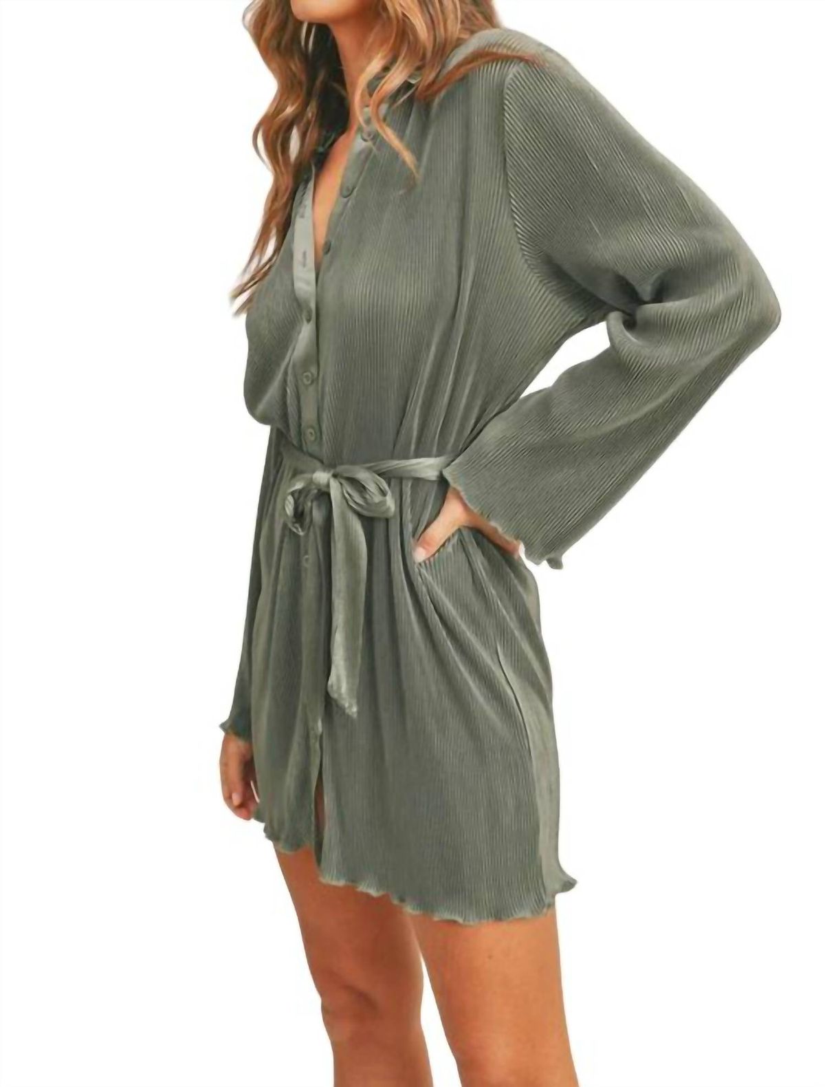 Style 1-27199942-74 MABLE Size S Long Sleeve Green Cocktail Dress on Queenly