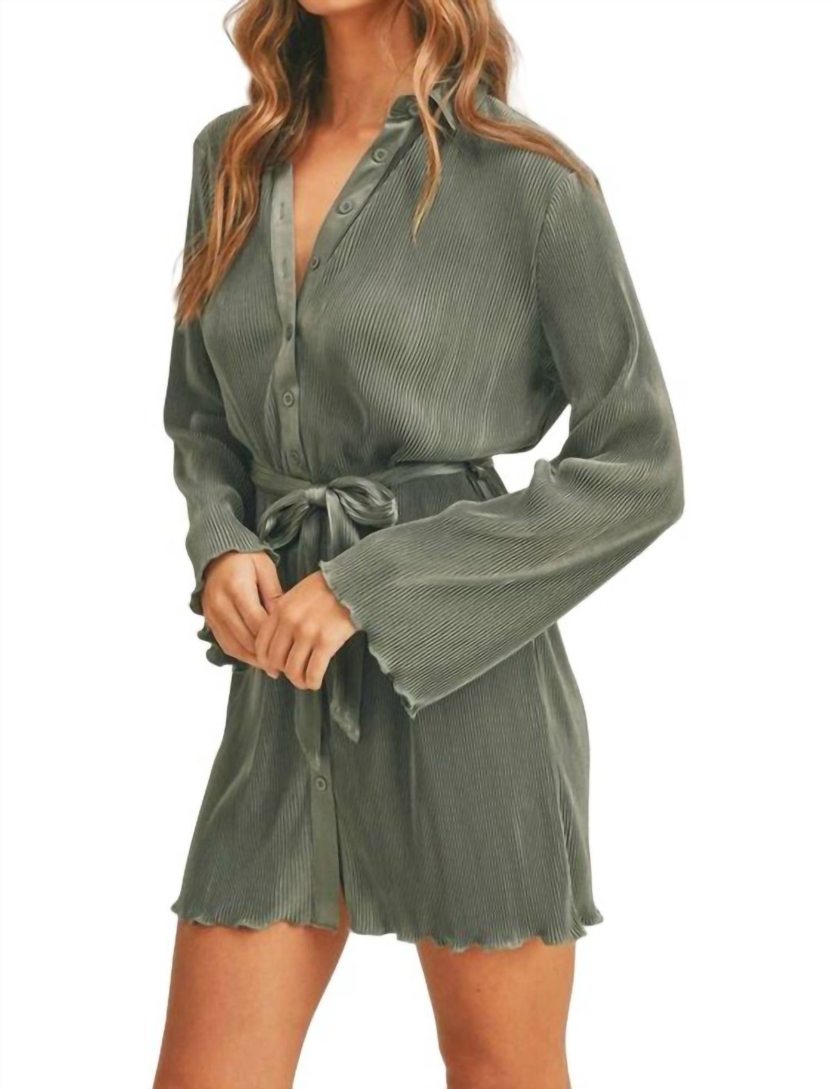 Style 1-27199942-74 MABLE Size S Long Sleeve Green Cocktail Dress on Queenly