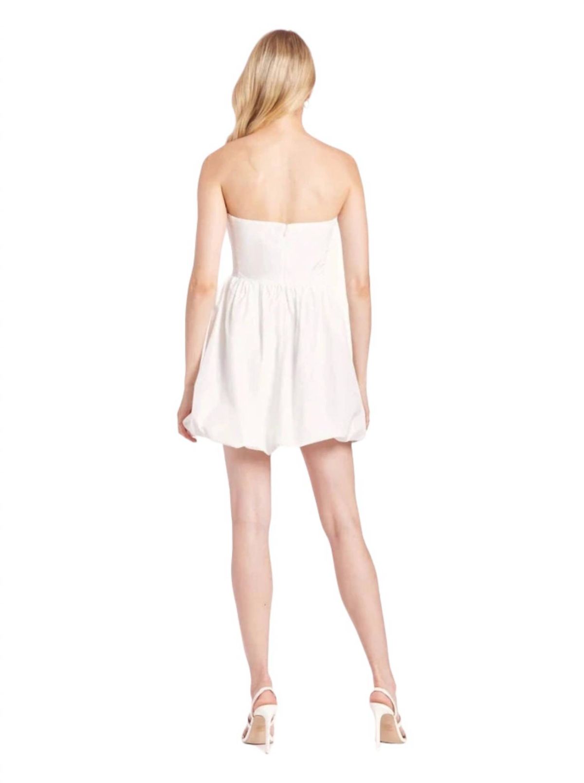 Style 1-2912656685-149 Amanda Uprichard Size L Strapless White Cocktail Dress on Queenly