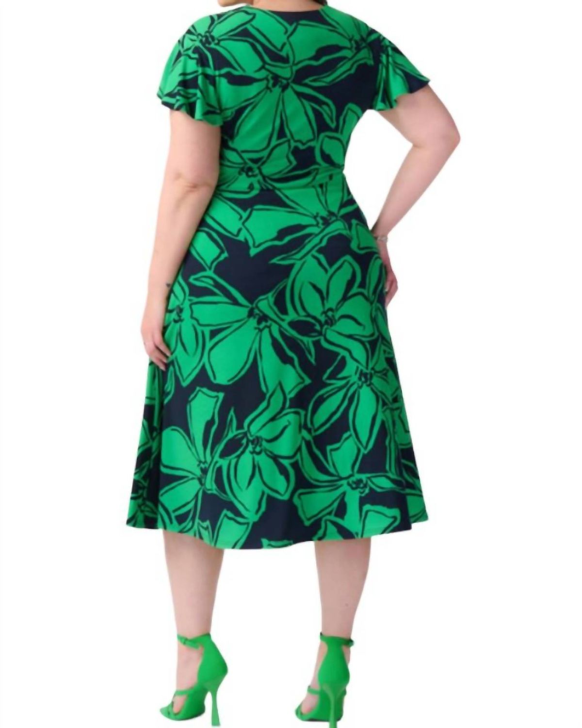 Style 1-3112235324-1498 Joseph Ribkoff Size 4 Satin Green Cocktail Dress on Queenly