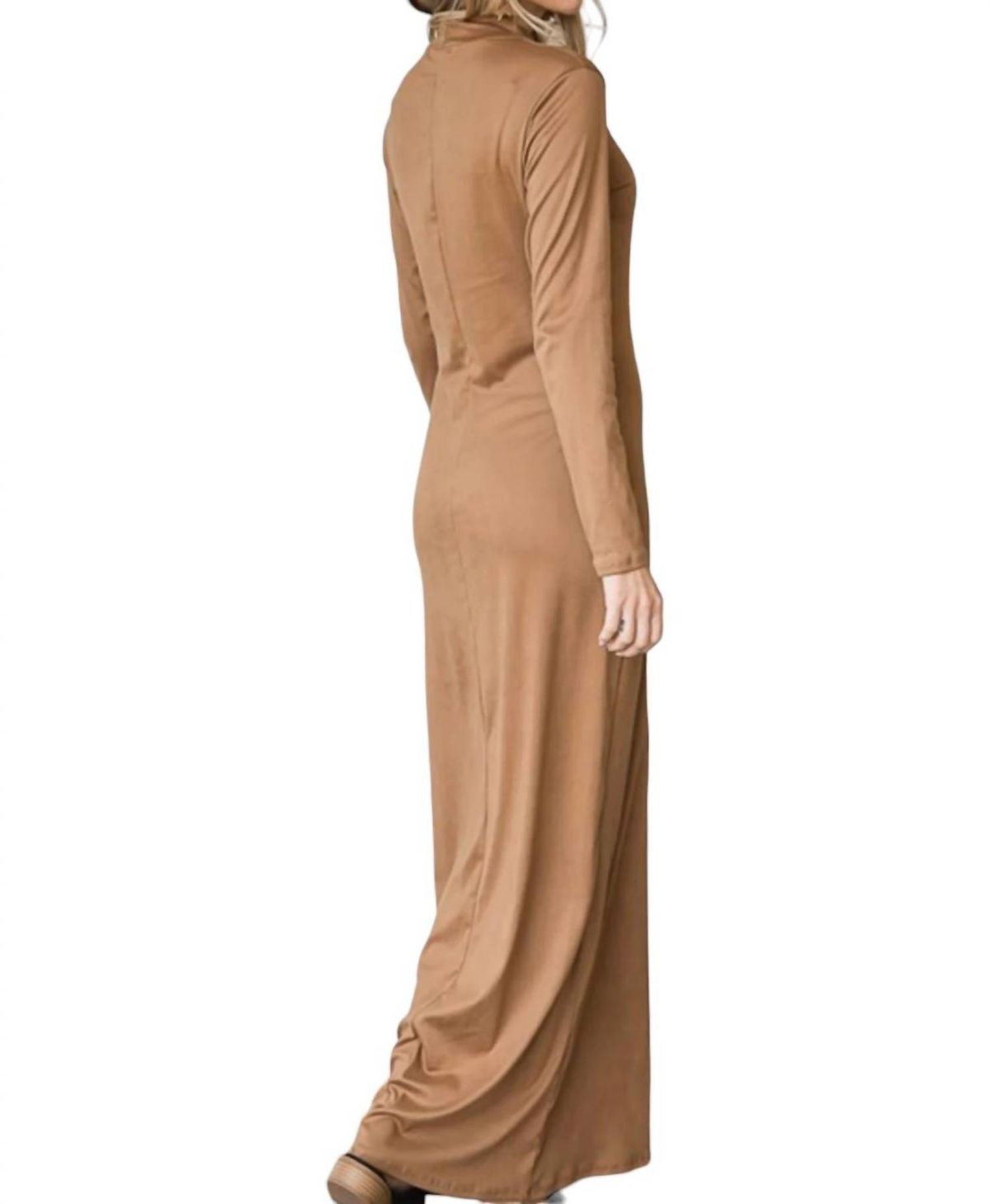 Style 1-3121269164-1691 JADE BY JANE Size XL Long Sleeve Brown Side Slit Dress on Queenly