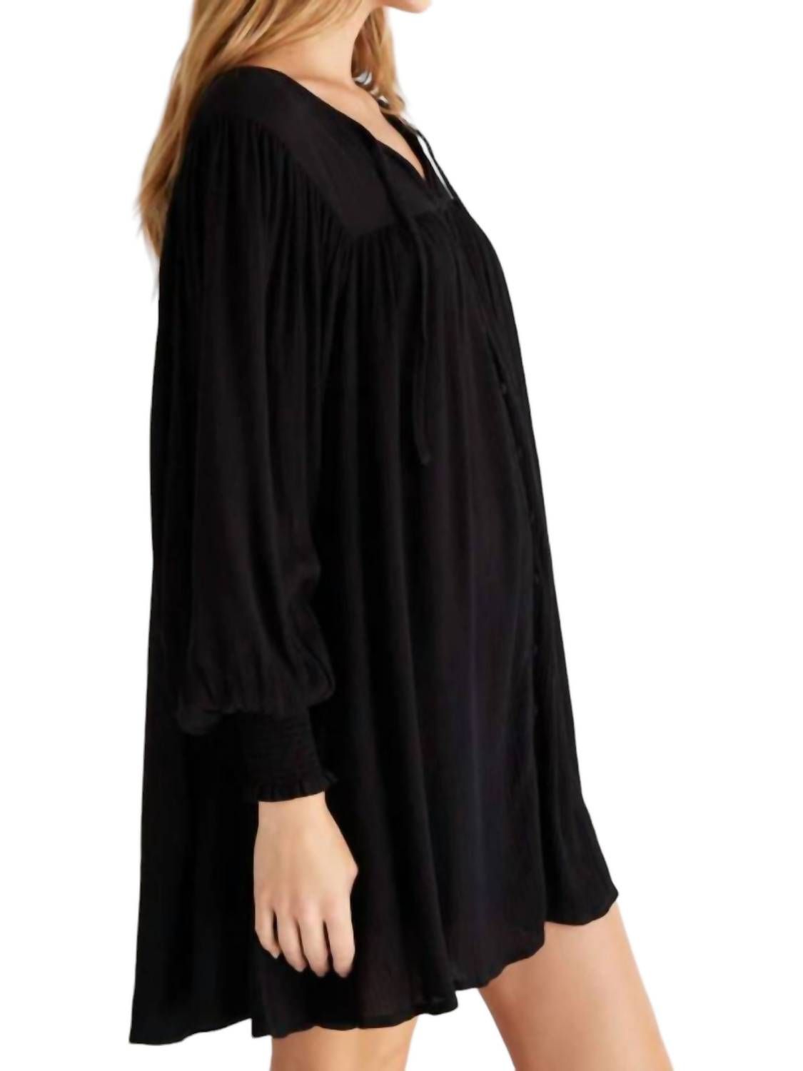 Style 1-3166810566-149 Z Supply Size L Prom Long Sleeve Black Cocktail Dress on Queenly