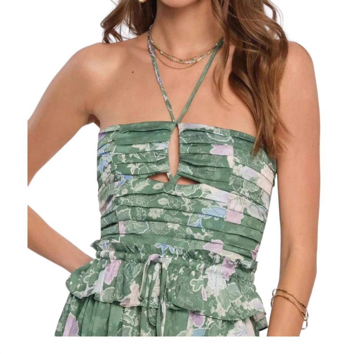 Style 1-3168965232-149 heartloom Size L Green Formal Jumpsuit on Queenly