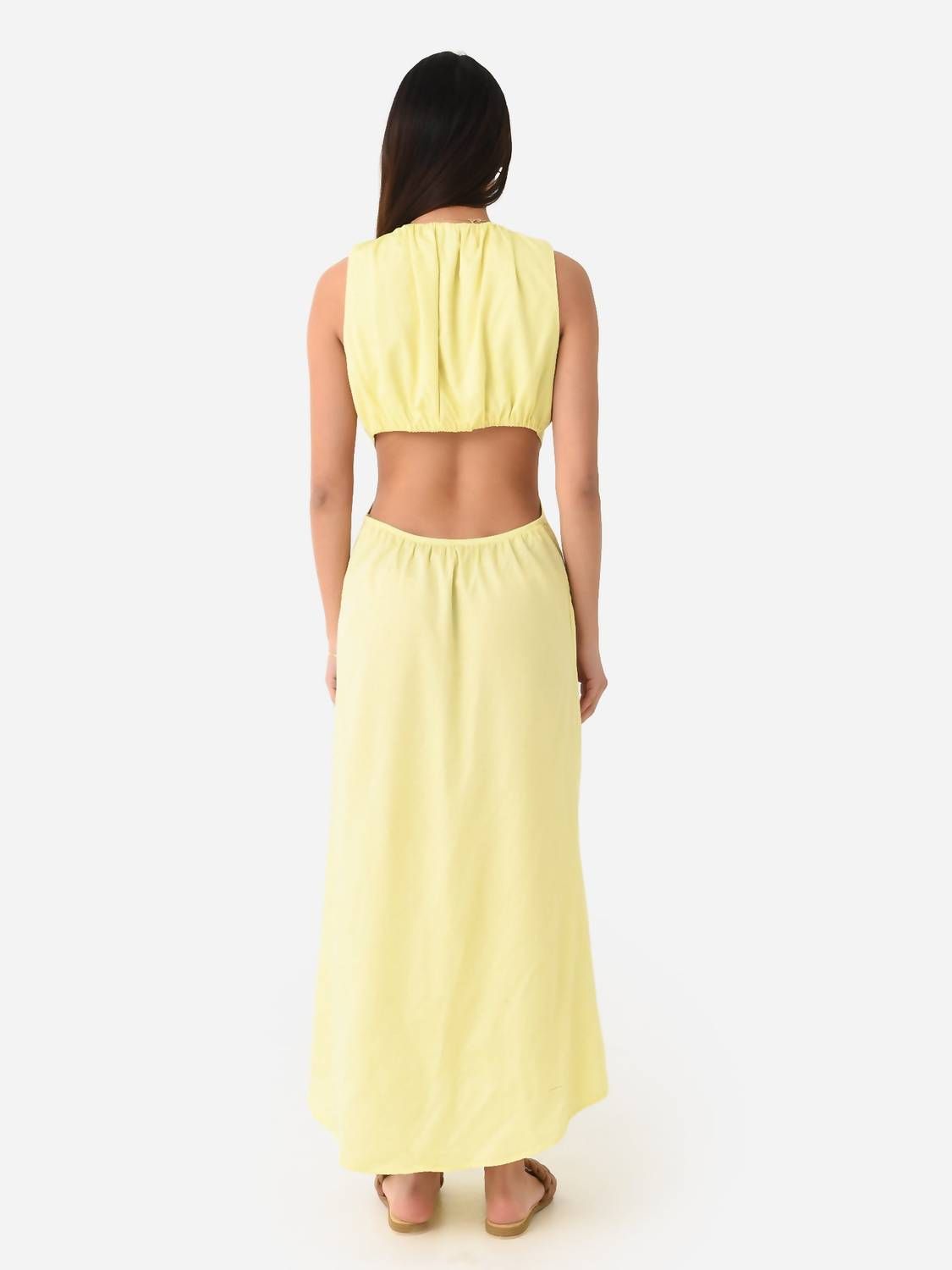 Style 1-3317686610-149 STARKx Size L Yellow Floor Length Maxi on Queenly