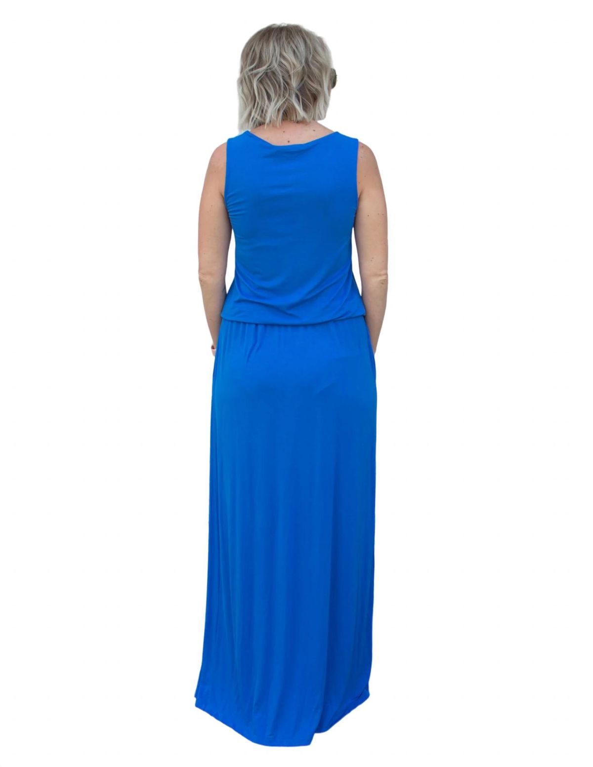 Style 1-3570988675-74 Wanna B Size S Blue Floor Length Maxi on Queenly