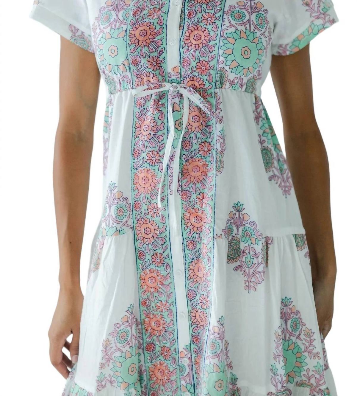 Style 1-3768487734-149 VICTORIA DUNN Size L Floral White Cocktail Dress on Queenly