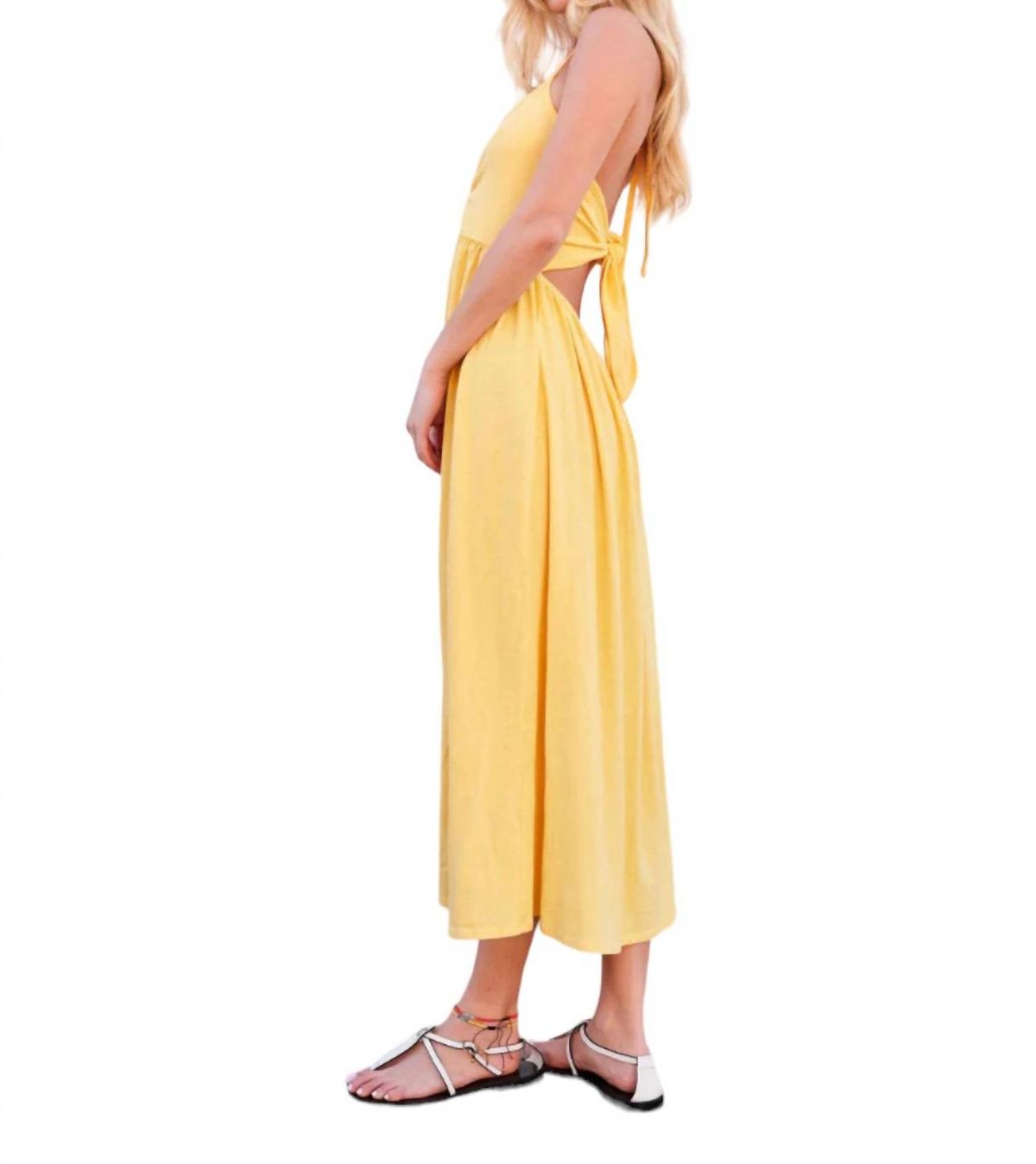 Style 1-3853548854-892 Sundry Size M Halter Satin Yellow Floor Length Maxi on Queenly