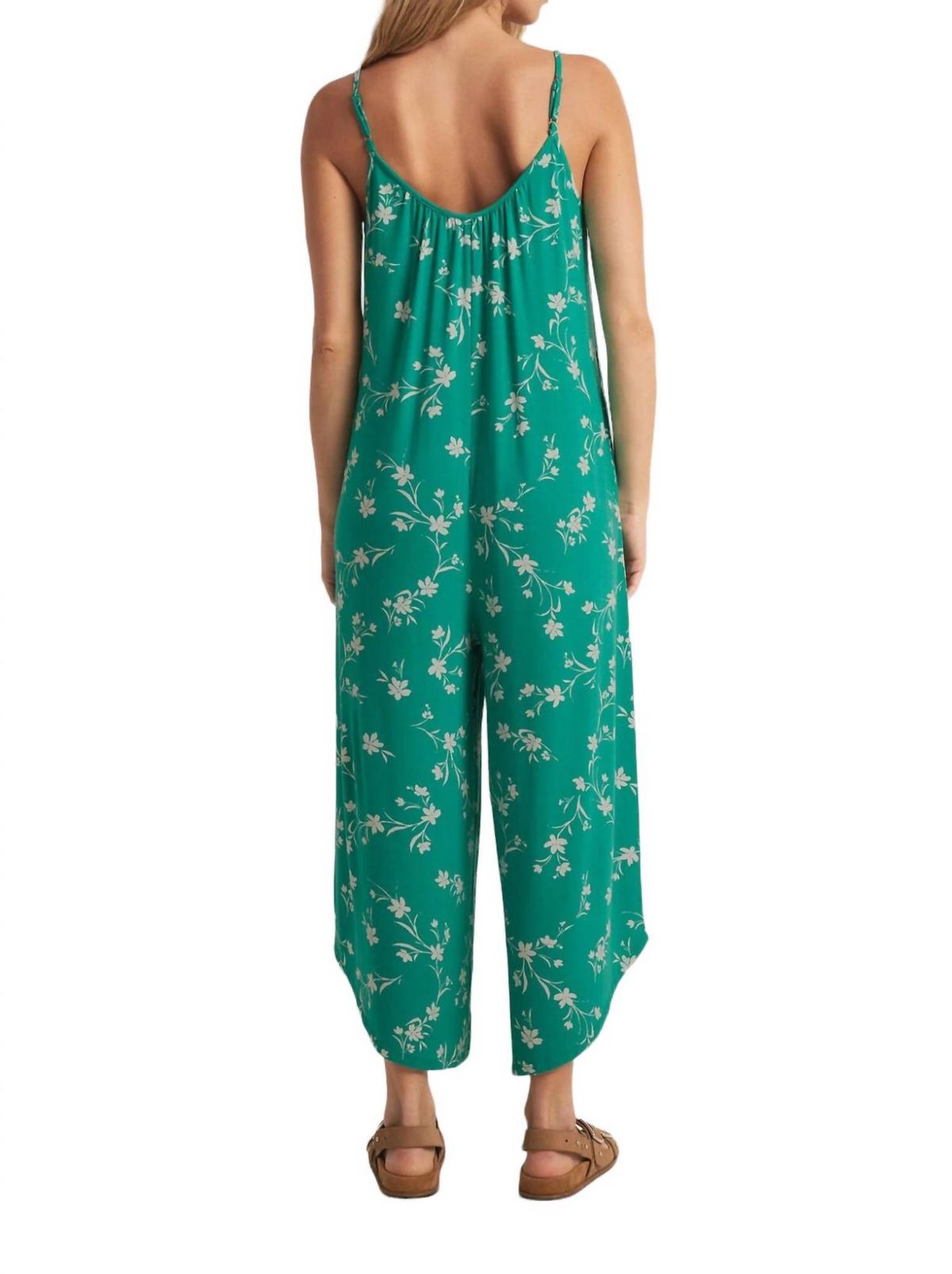 Style 1-4008827776-74 Z Supply Size S Floral Green Formal Jumpsuit on Queenly