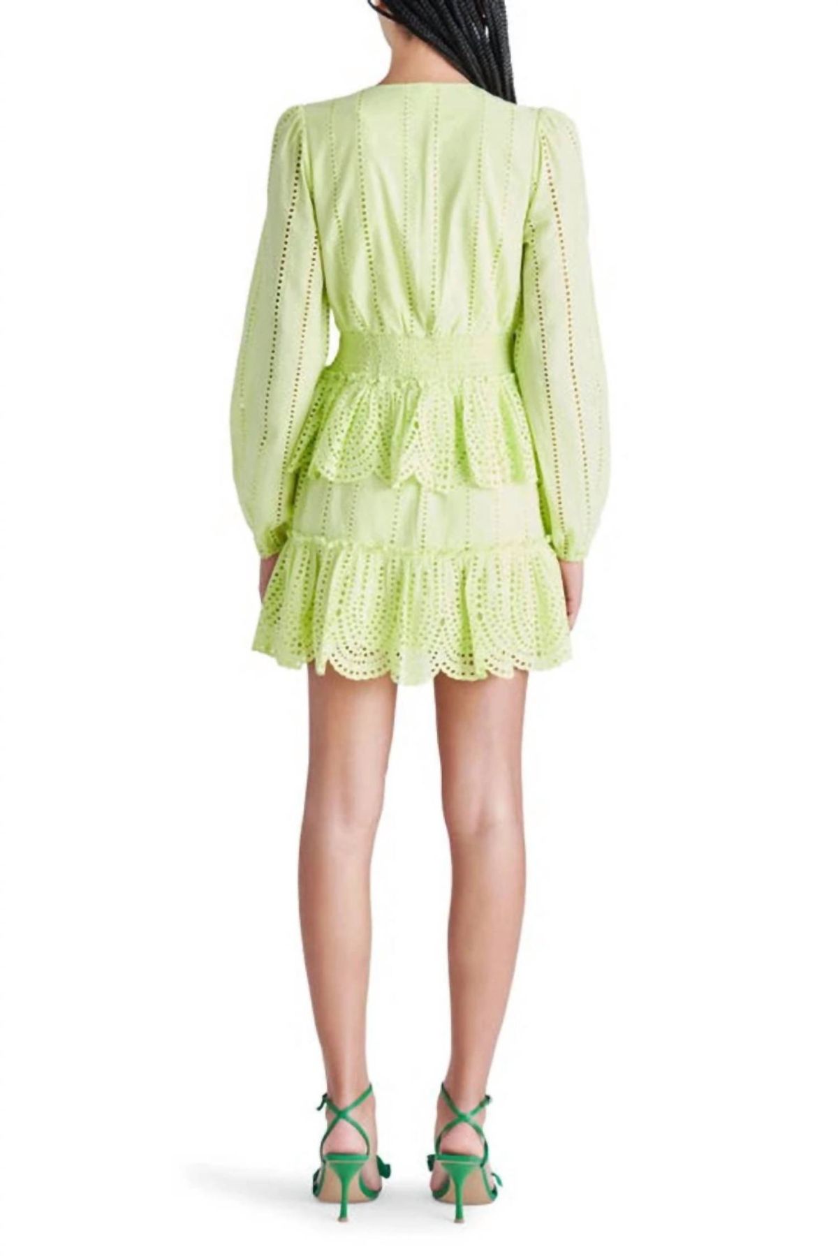 Style 1-4167066694-74 STEVE MADDEN Size S Long Sleeve Green Cocktail Dress on Queenly