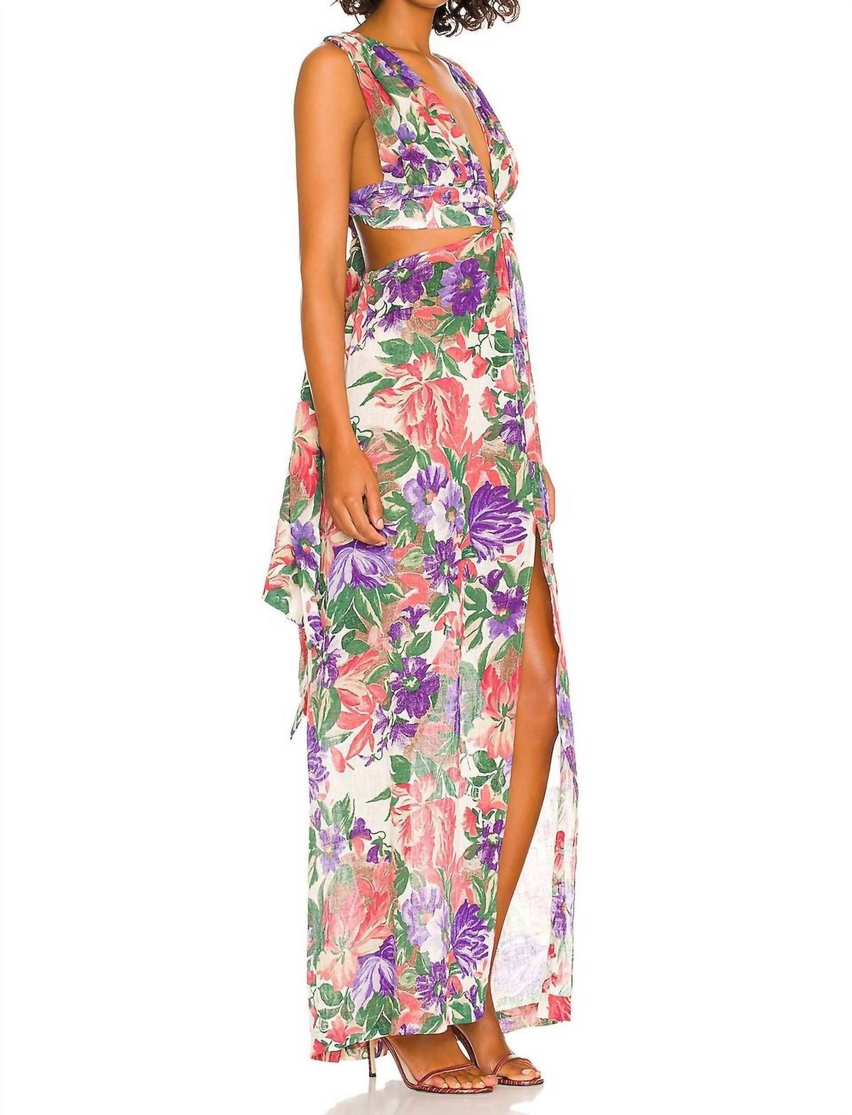 Style 1-660306708-70 JBQ Size XS Floral Purple Floor Length Maxi on Queenly