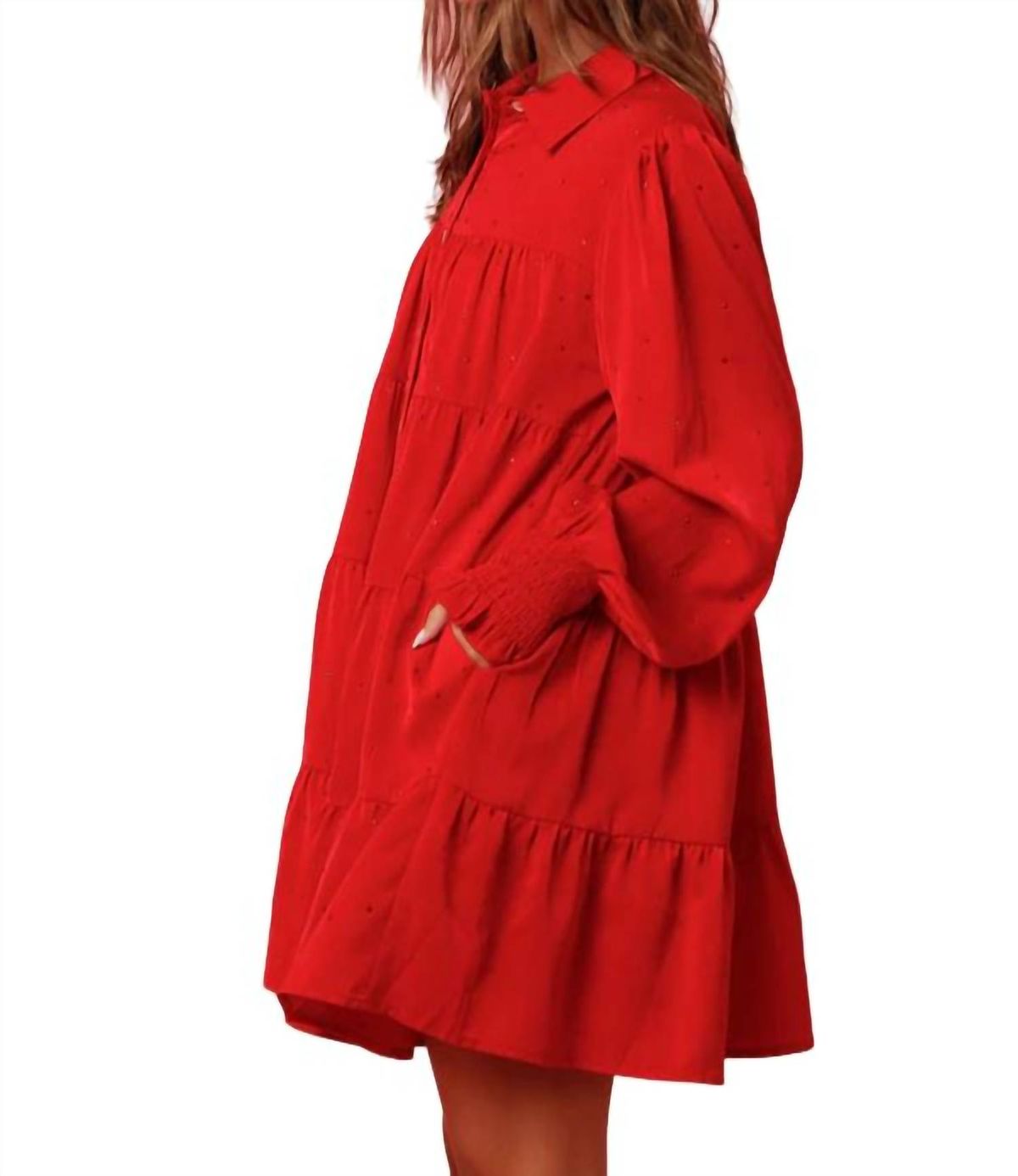 Style 1-662882502-149 Peach Love Size L Long Sleeve Red Cocktail Dress on Queenly