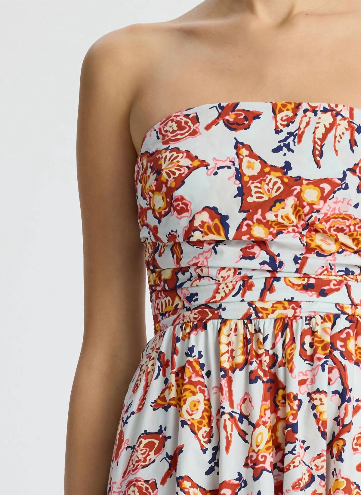 Style 1-752989752-1901 A.L.C. Size 6 Strapless Floral Orange Cocktail Dress on Queenly