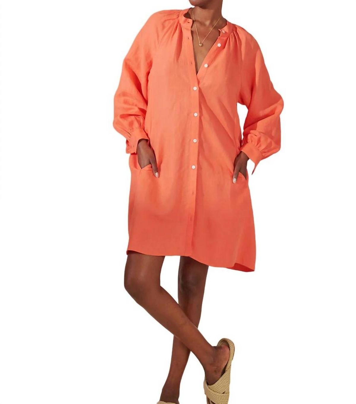 Style 1-76973626-70 LEMLEM Size XS Long Sleeve Coral Cocktail Dress on Queenly