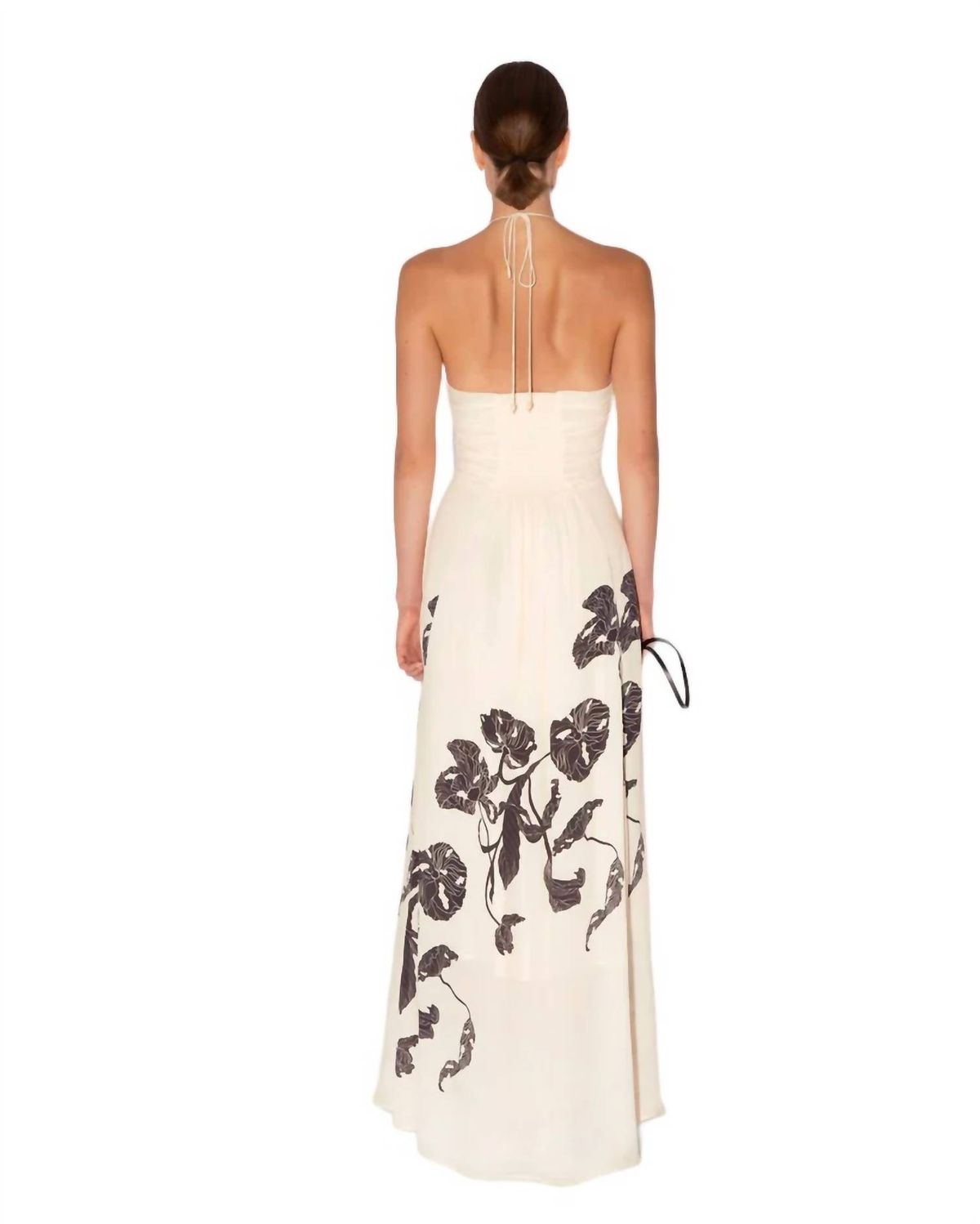 Style 1-943420458-149 MAGALI PASCAL Size L Halter Satin Nude Floor Length Maxi on Queenly