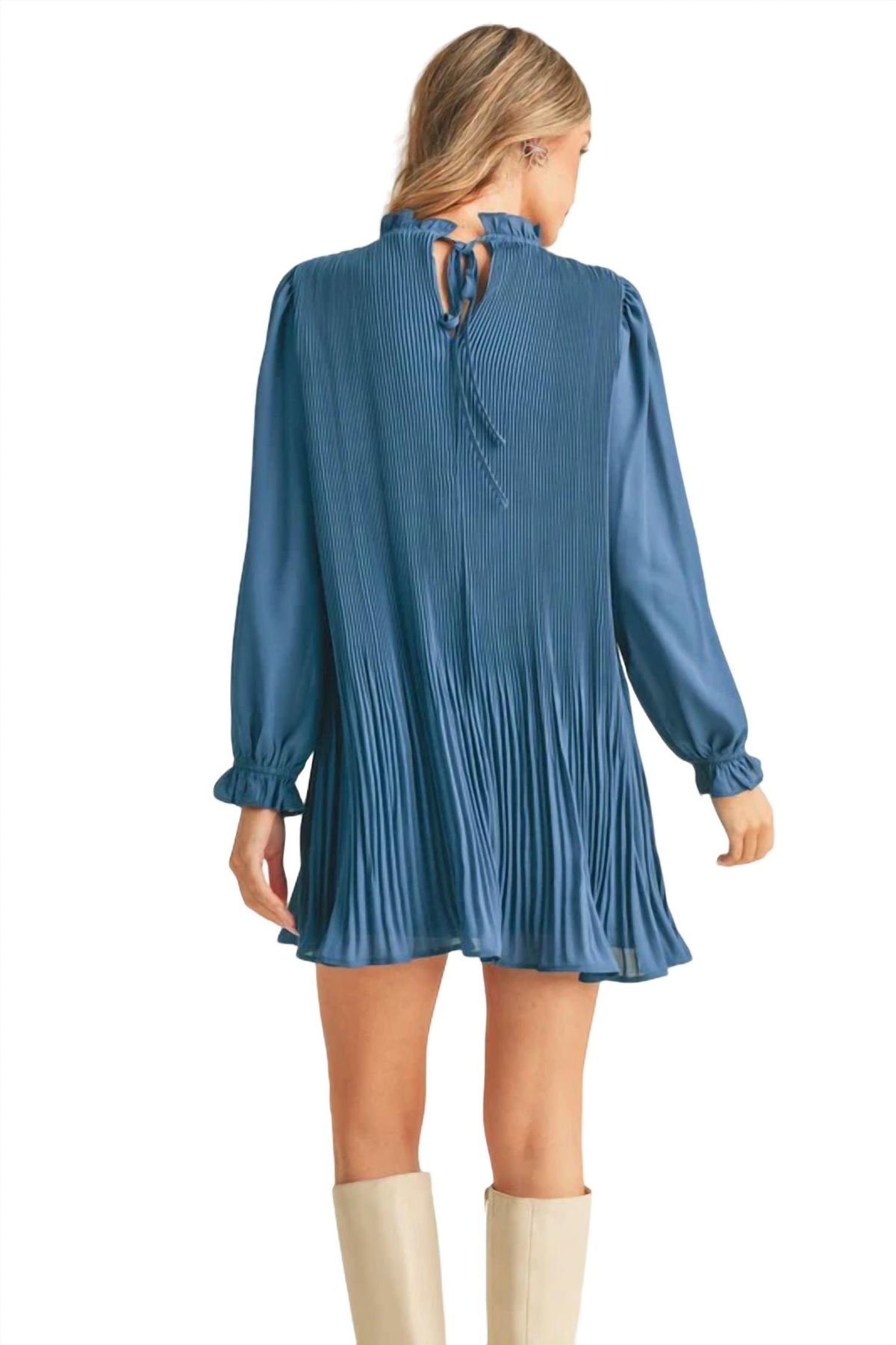 Style 1-9869887-74 &merci Size S Long Sleeve Blue Cocktail Dress on Queenly