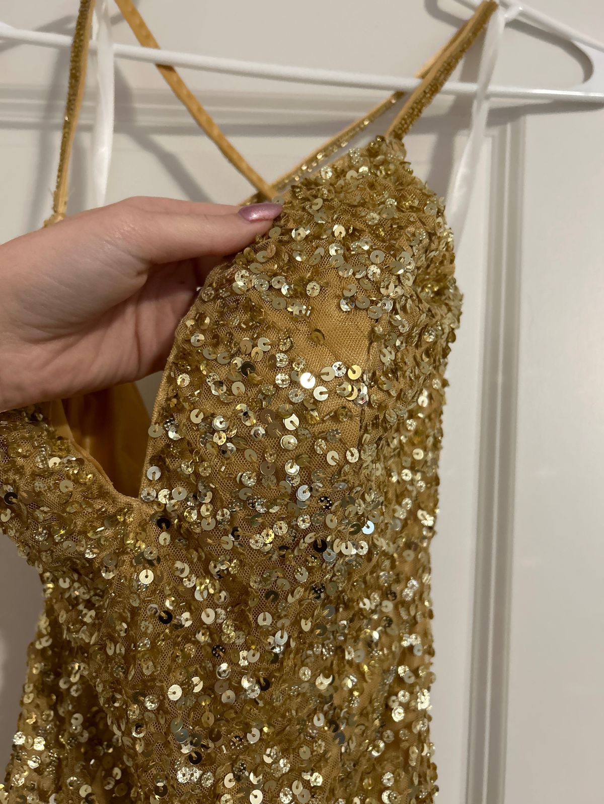 Primavera Size 4 Homecoming Gold Cocktail Dress on Queenly