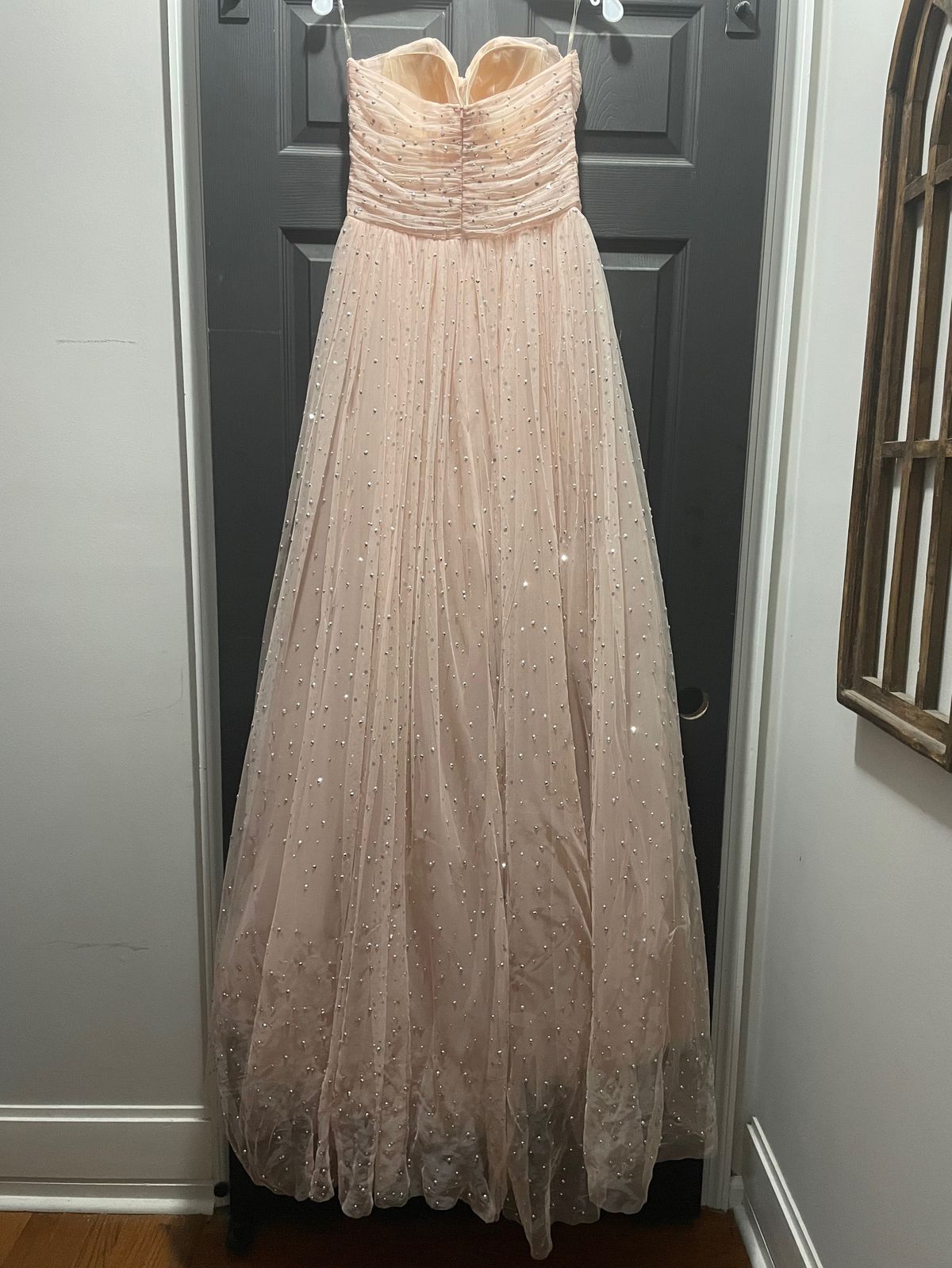 Tarik Ediz Size 8 Strapless Nude A-line Dress on Queenly