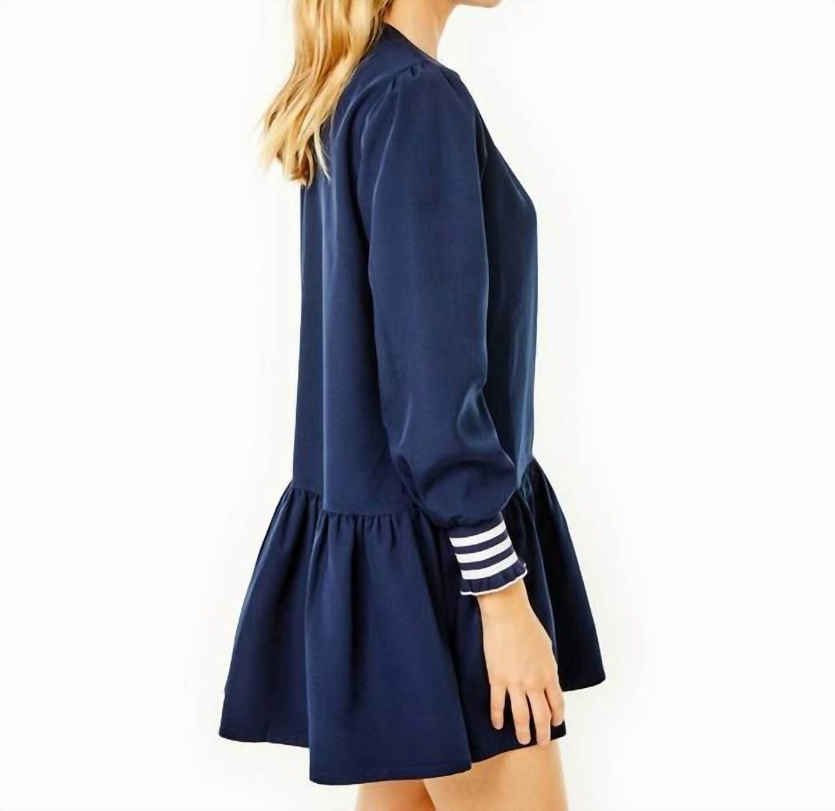 Style 1-4219759827-149 ADDISON BAY Size L Cap Sleeve Navy Blue Cocktail Dress on Queenly