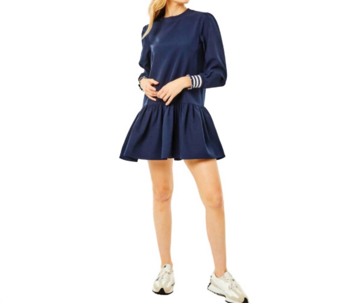 Style 1-4219759827-149 ADDISON BAY Size L Cap Sleeve Navy Blue Cocktail Dress on Queenly