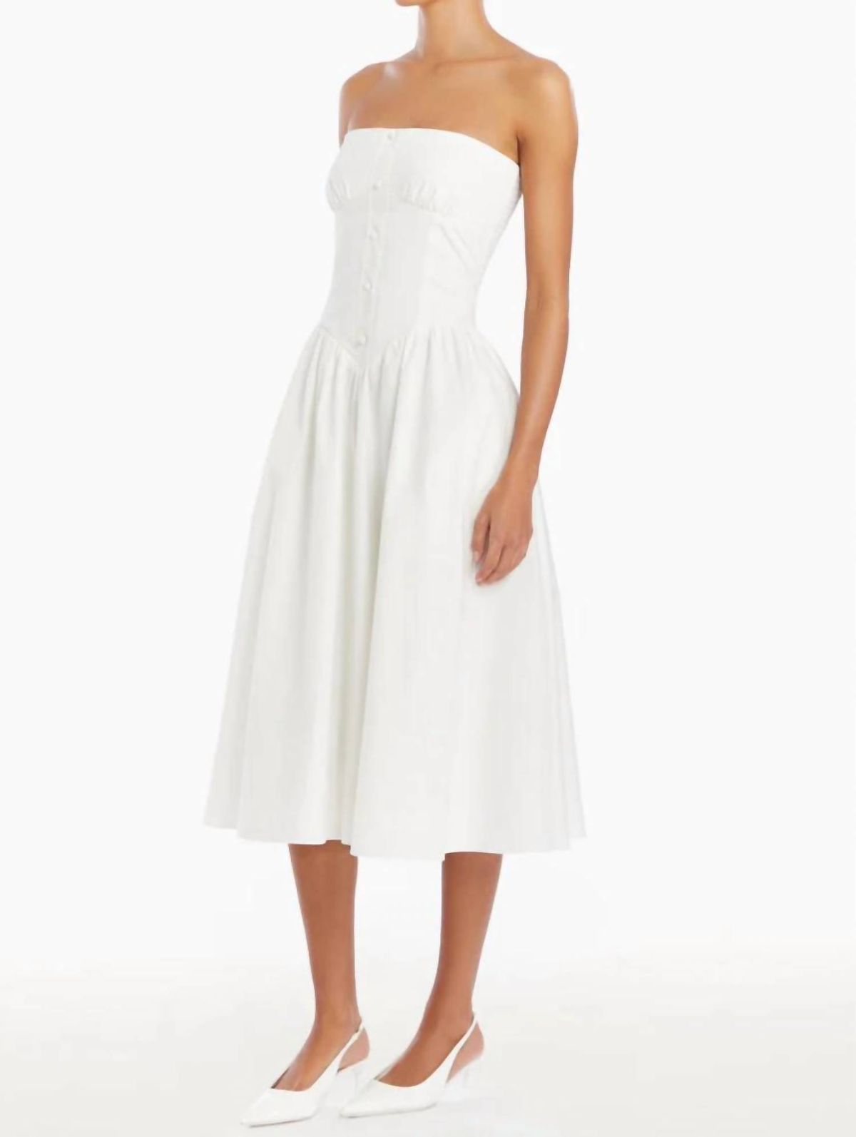 Style 1-2214309041-70 Amanda Uprichard Size XS Strapless White Cocktail Dress on Queenly