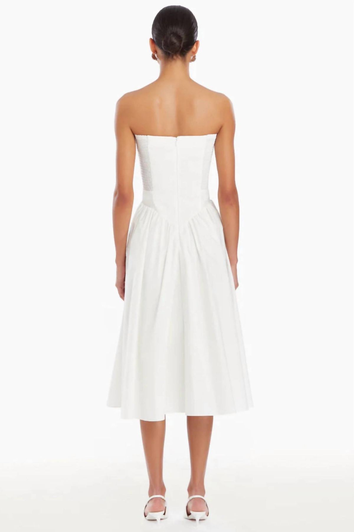 Style 1-2214309041-70 Amanda Uprichard Size XS Strapless White Cocktail Dress on Queenly