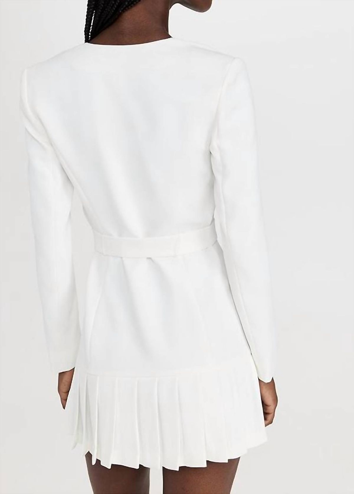 Style 1-4261413136-70 Amanda Uprichard Size XS Long Sleeve Sheer White Cocktail Dress on Queenly