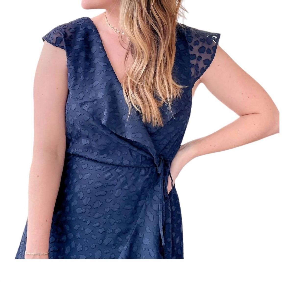 Style 1-954745786-149 APRICOT Size L Navy Blue Cocktail Dress on Queenly