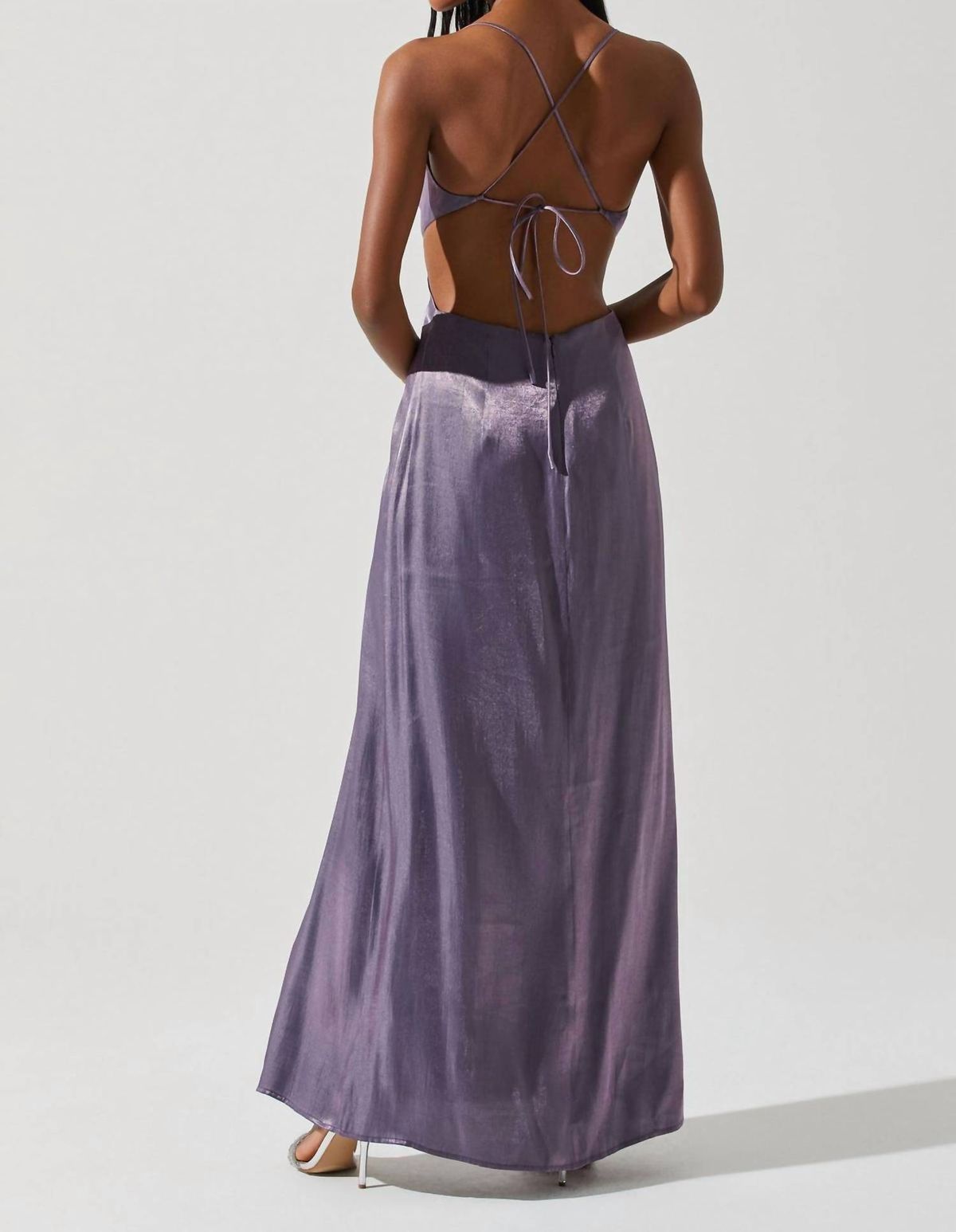 Style 1-690724654-149 ASTR Size L Purple Floor Length Maxi on Queenly