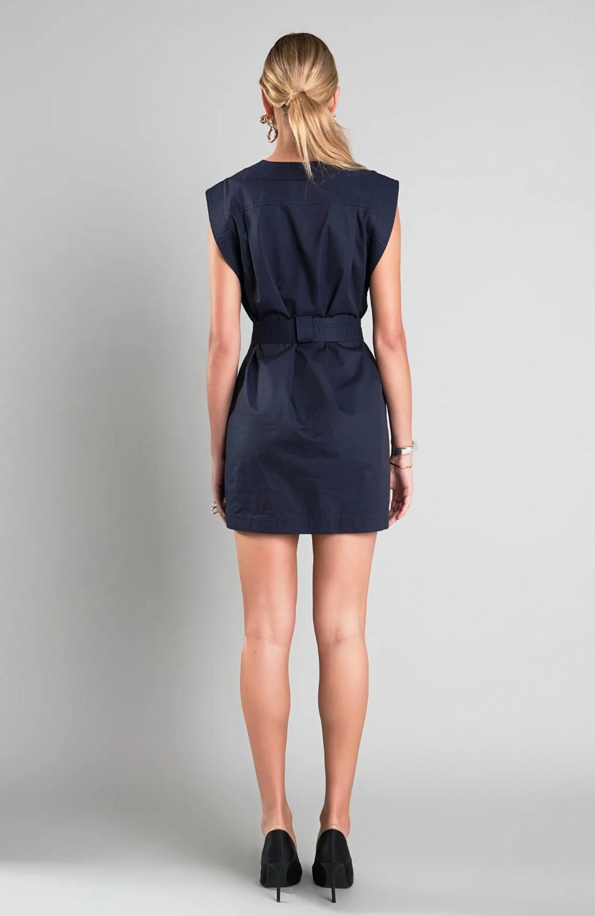 Style 1-1923196606-892 English Factory Size M Navy Blue Cocktail Dress on Queenly