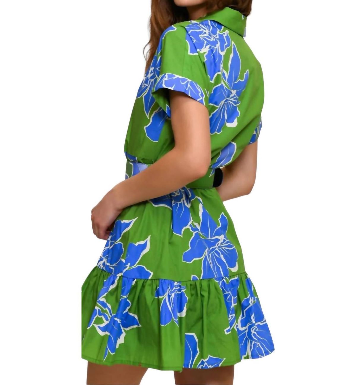 Style 1-3376446334-74 hutch Size S High Neck Floral Green Cocktail Dress on Queenly