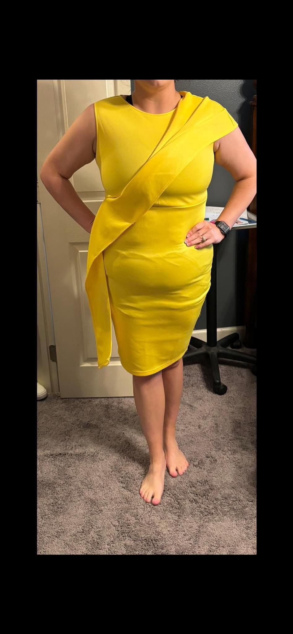 Size 14 Homecoming Yellow Cocktail Dress on Queenly