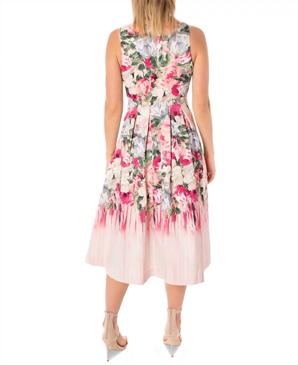 Style 1-1029805236-1498 Maison Tara Size 4 Floral Pink Cocktail Dress on Queenly