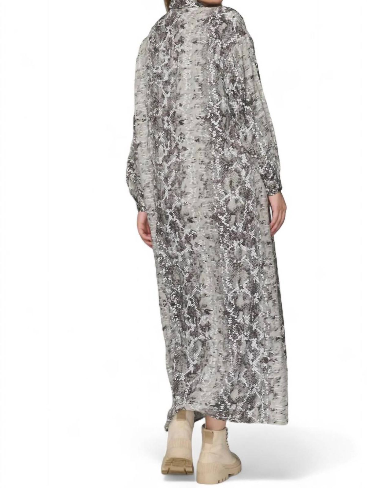 Style 1-3520407997-74 NU Denmark Size S Long Sleeve Gray Floor Length Maxi on Queenly