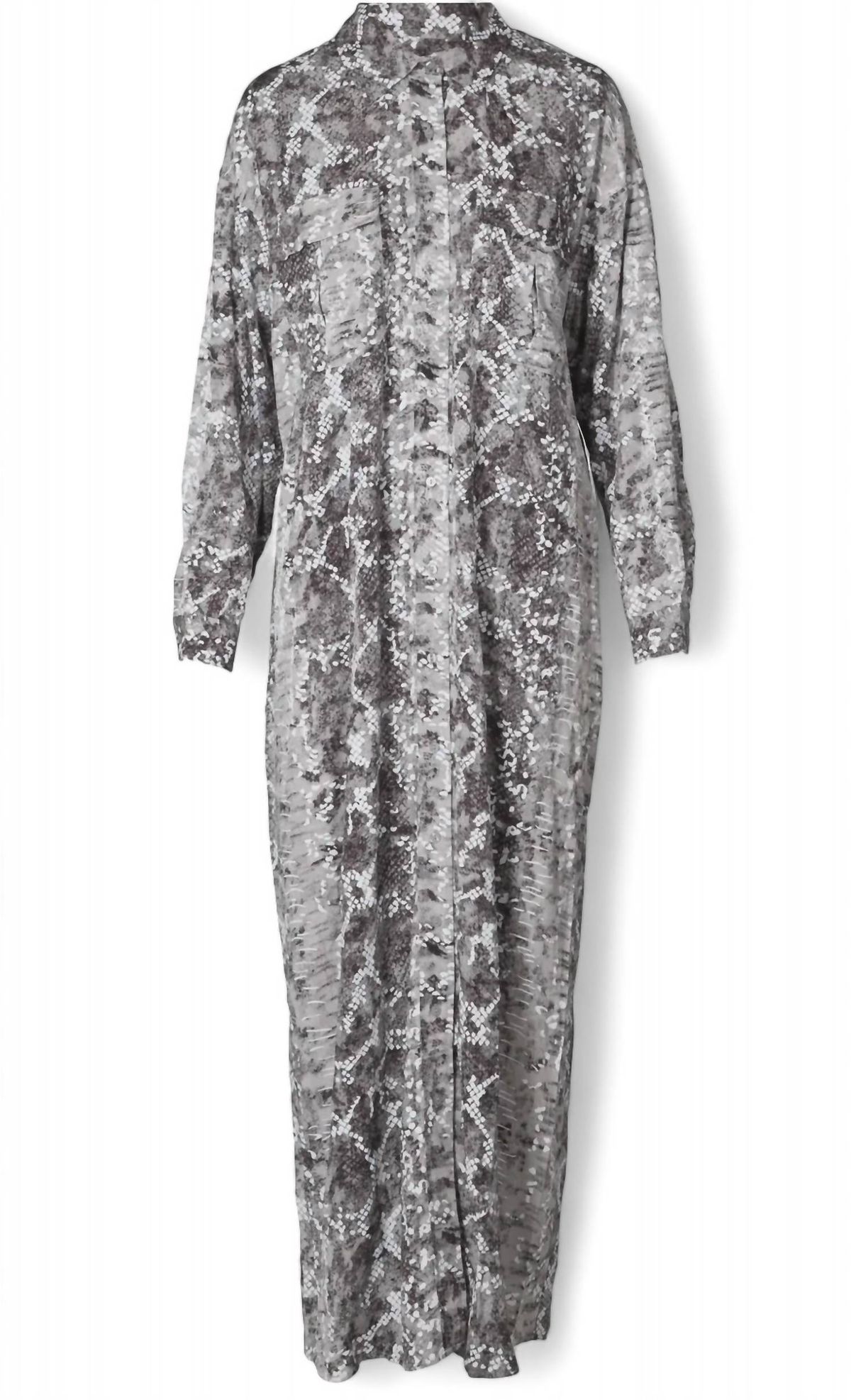 Style 1-3520407997-74 NU Denmark Size S Long Sleeve Gray Floor Length Maxi on Queenly