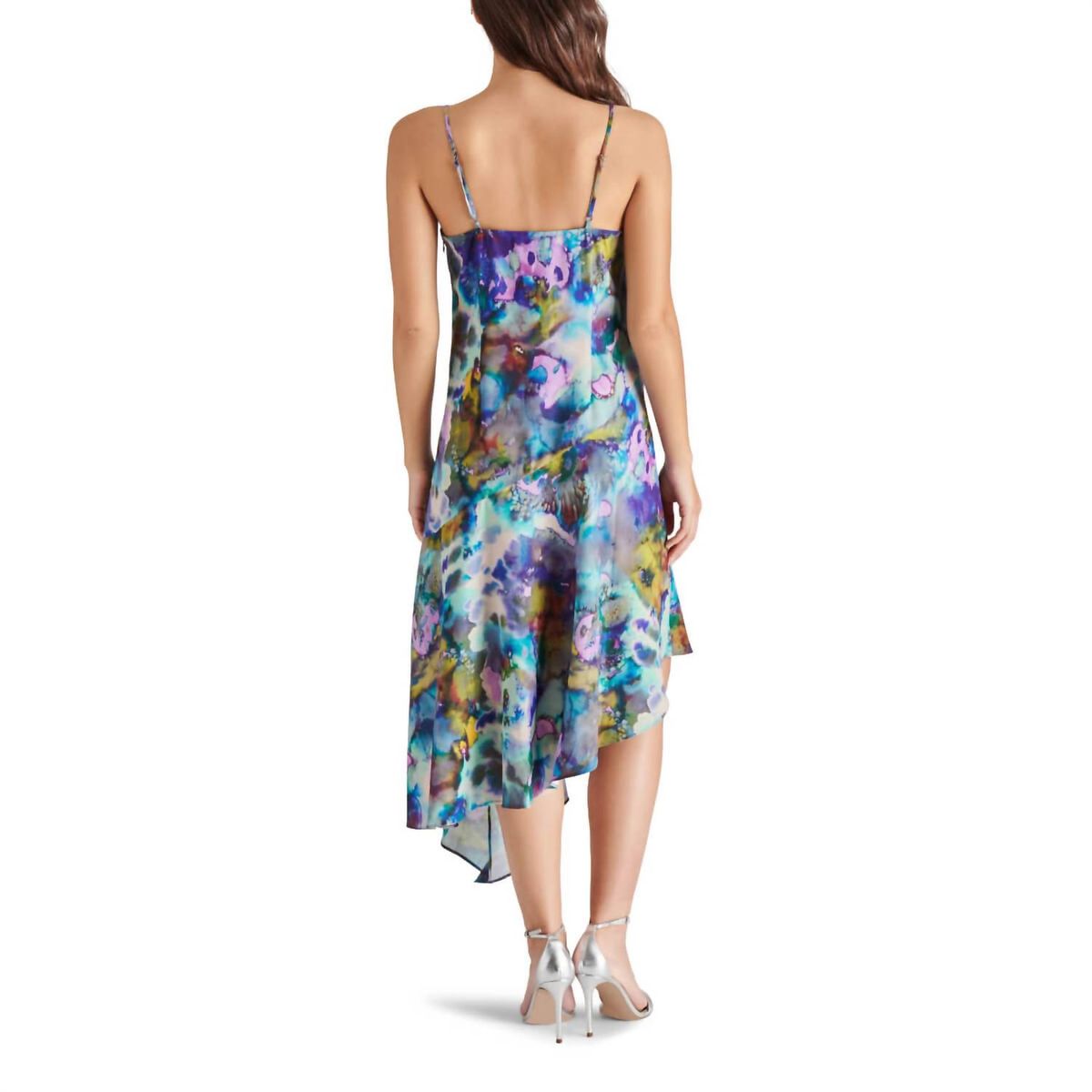 Style 1-2866328385-74 STEVE MADDEN Size S Floral Blue Cocktail Dress on Queenly