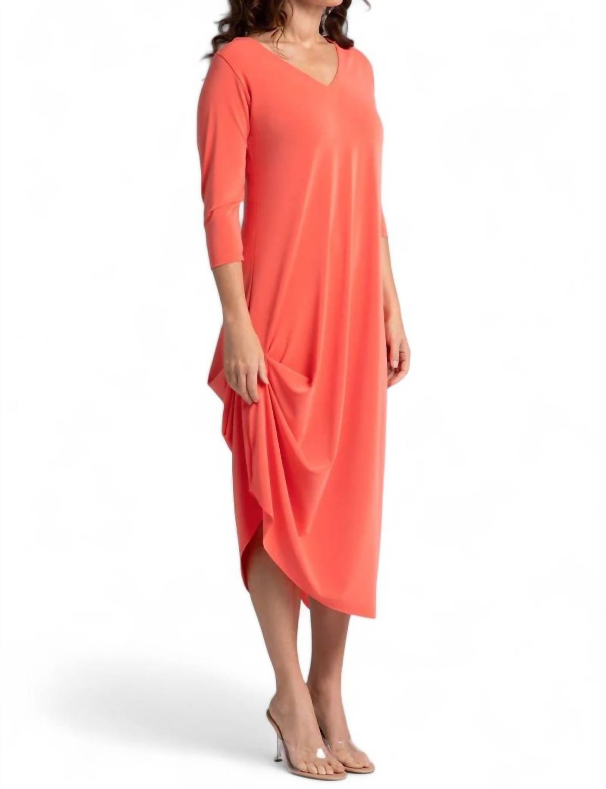 Style 1-1215665638-98 Sympli Size 10 Coral Cocktail Dress on Queenly